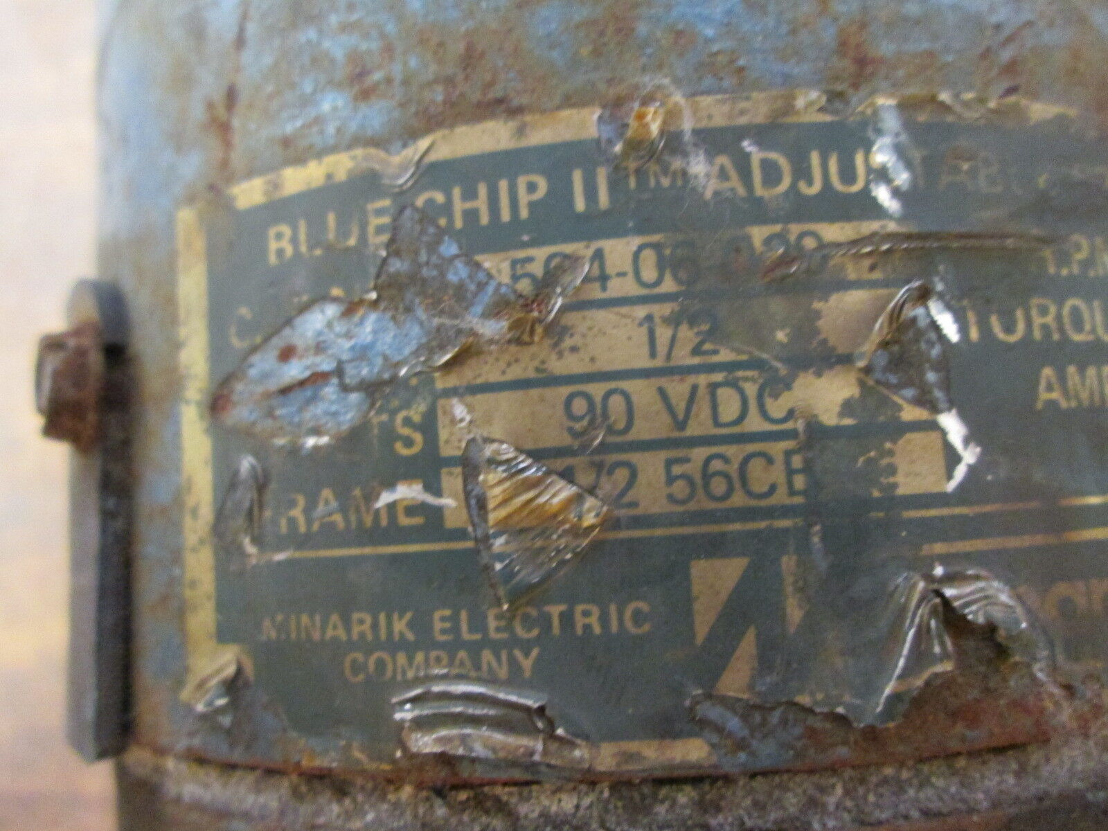 Minarik DC Motor 504-06-020 1/2HP 1800RPM FR:56CE 90VDC 4.9A Used