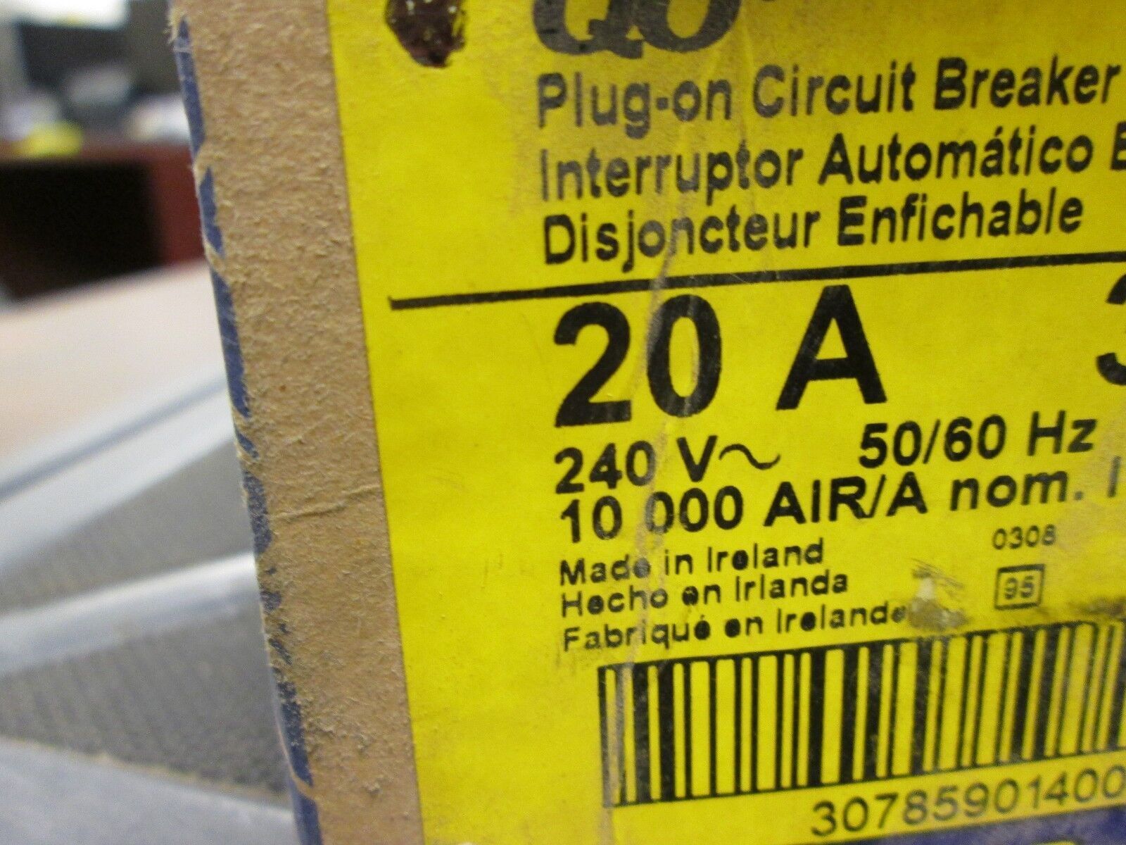 Square D QO Circuit Breaker QO320 20A 240V 3P Clip on Style New Surplus
