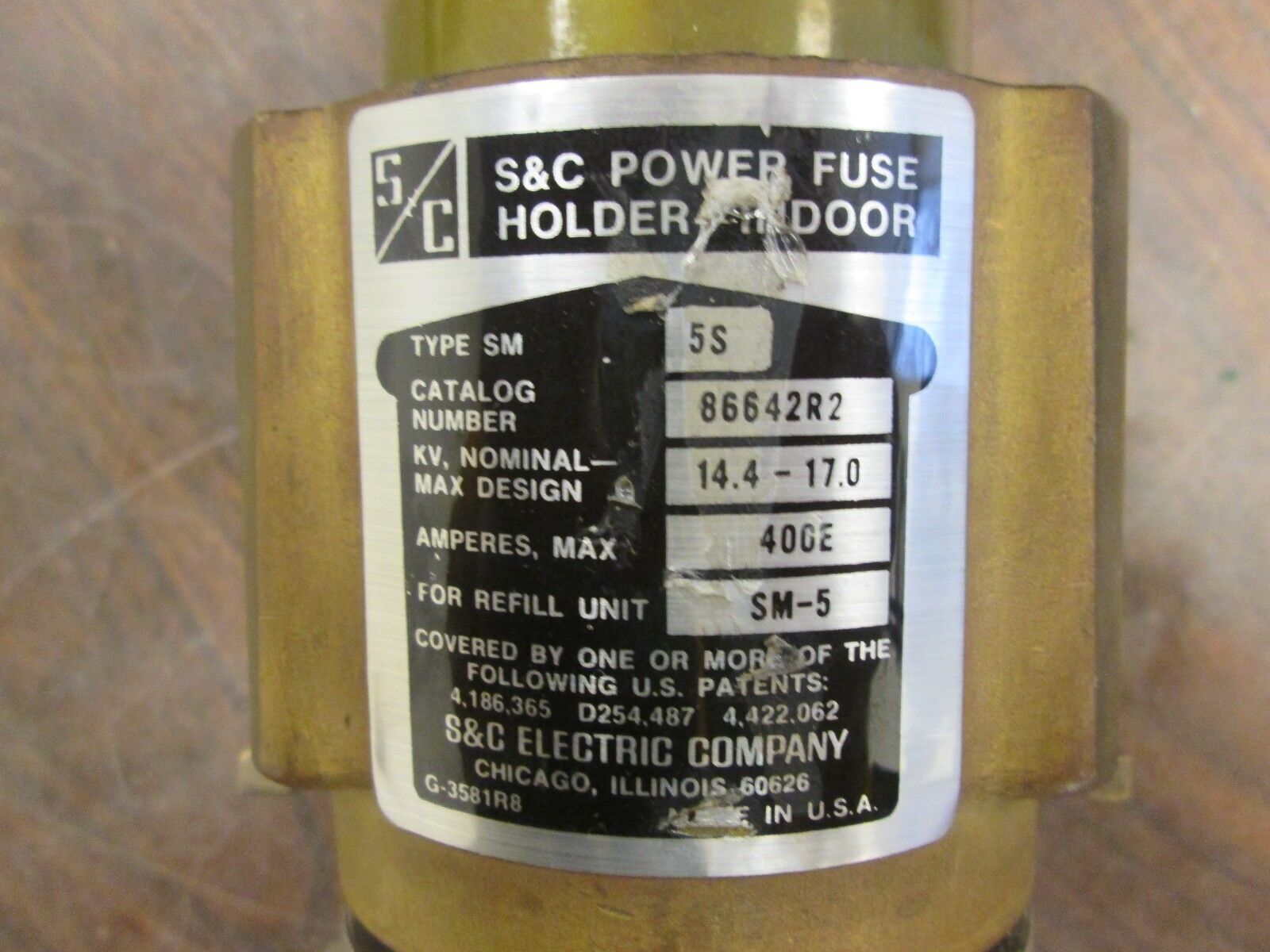 S&C Type SM55 Fuse Body 86642R2 14.4/17KV 400E Amps *Reloads May Vary* Used