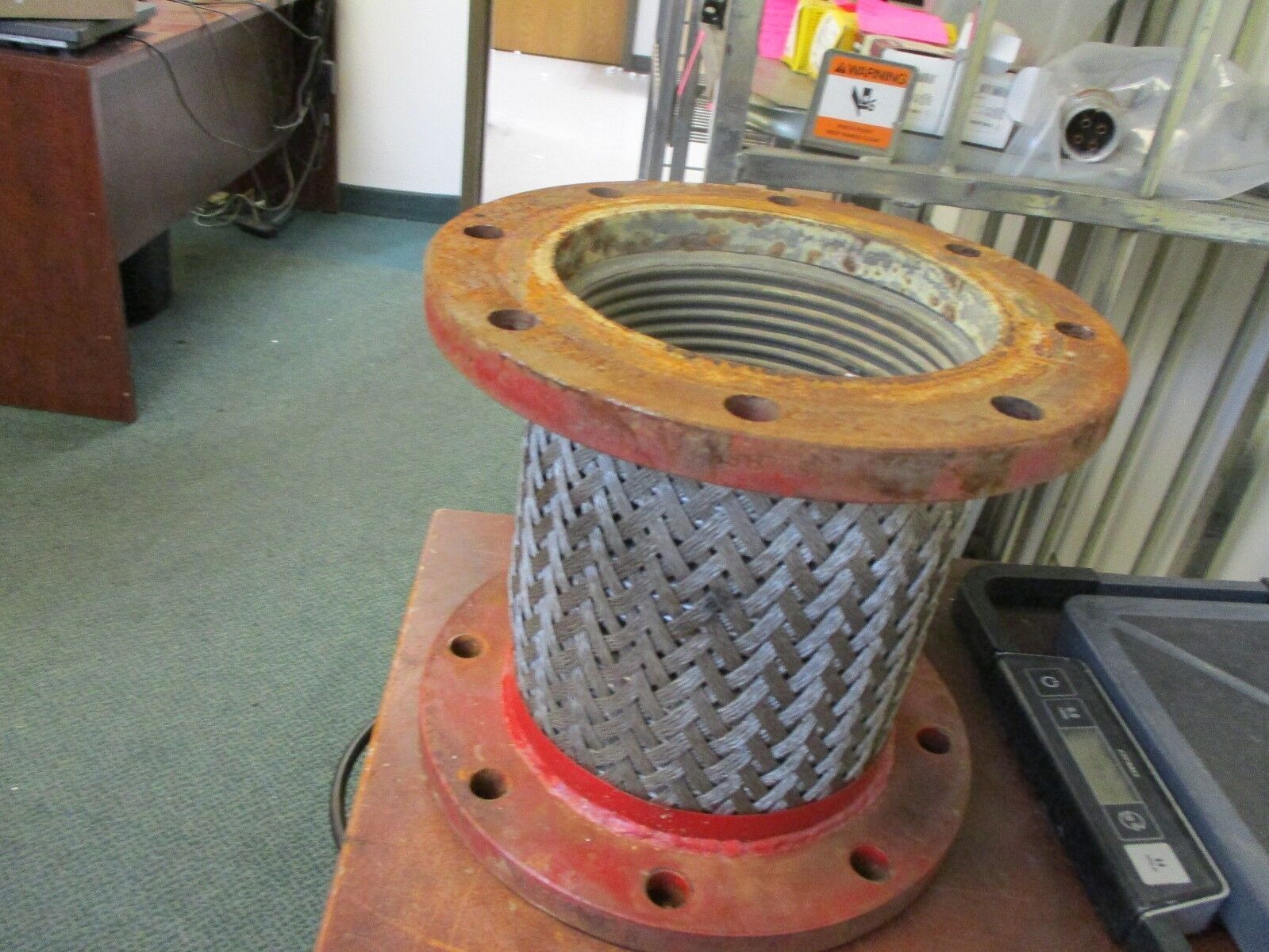 Flanged Braided Flexible Connector Diameter: 8" Length: 12" Used