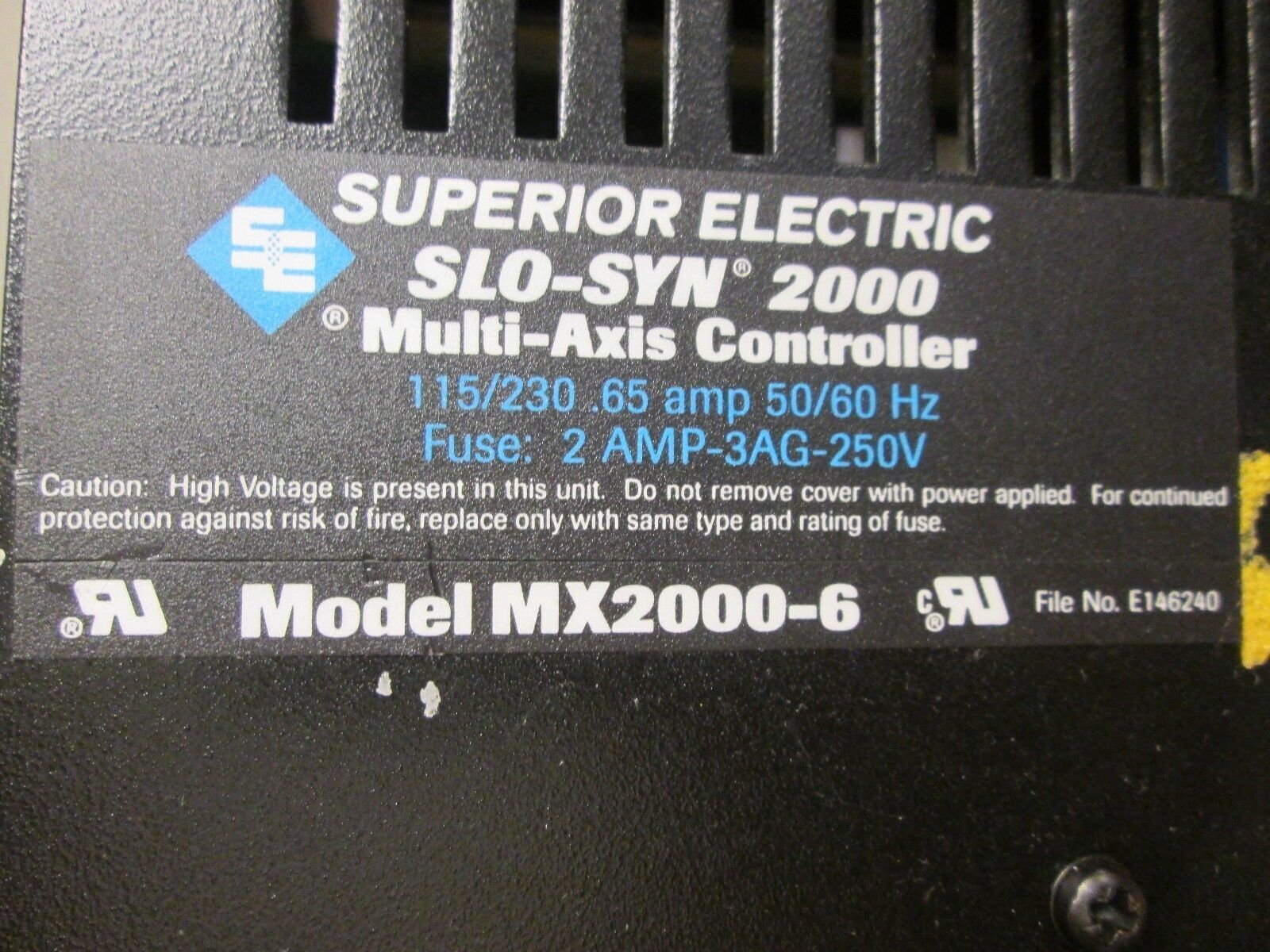 Superior Electric SLO-SYN 2000 Multi-Axis Rack w/ Power Supply MX2000-6 Used