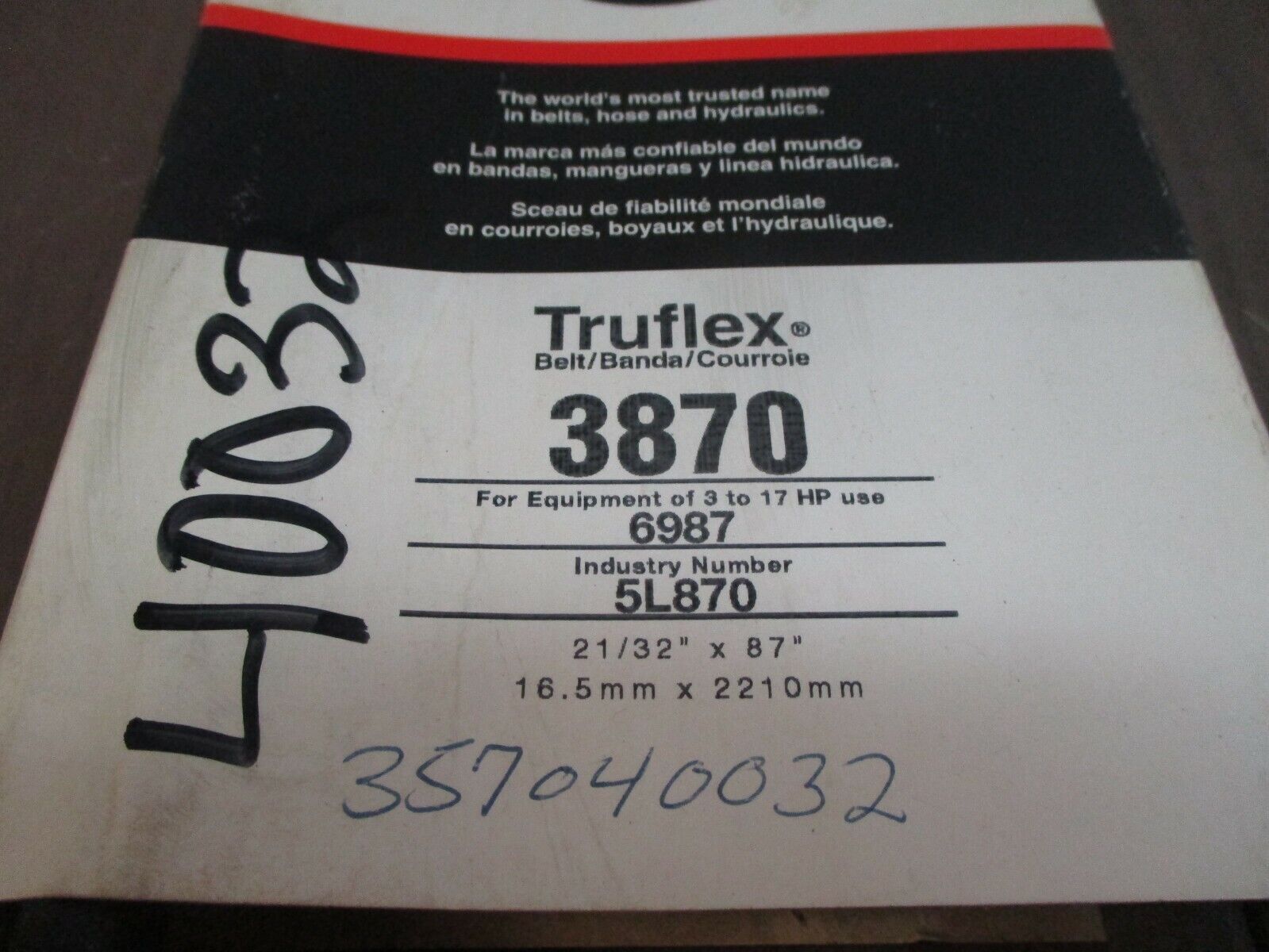 Gates Truflex Belt 3870 New Surplus
