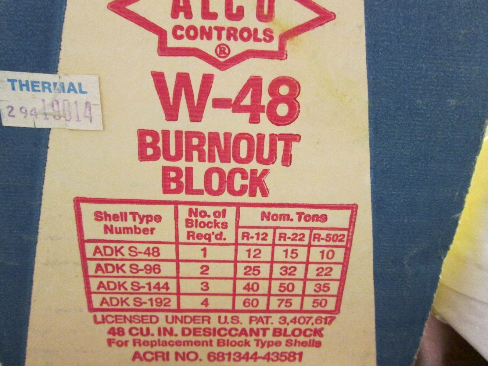 Alco Burnout Block W-48 New Surplus