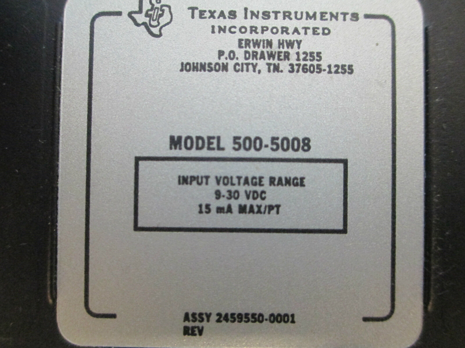 Texas Instruments 500-5008, Input 24VDC
