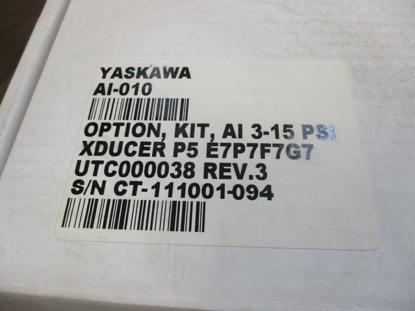 Yaskawa Pressure Transducer Option Card Kit AI-010 3-15PSI New Surplus