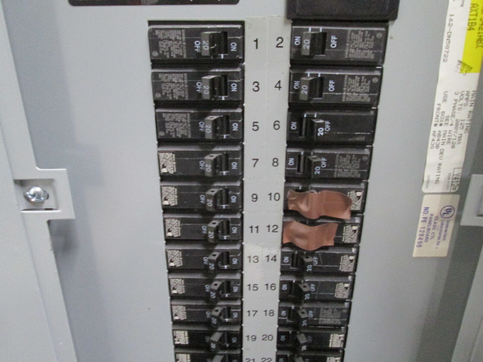 GE Main Lug Circuit Breaker Panel w/ Surge Suppressor AQF3421ABX 125A Max Used