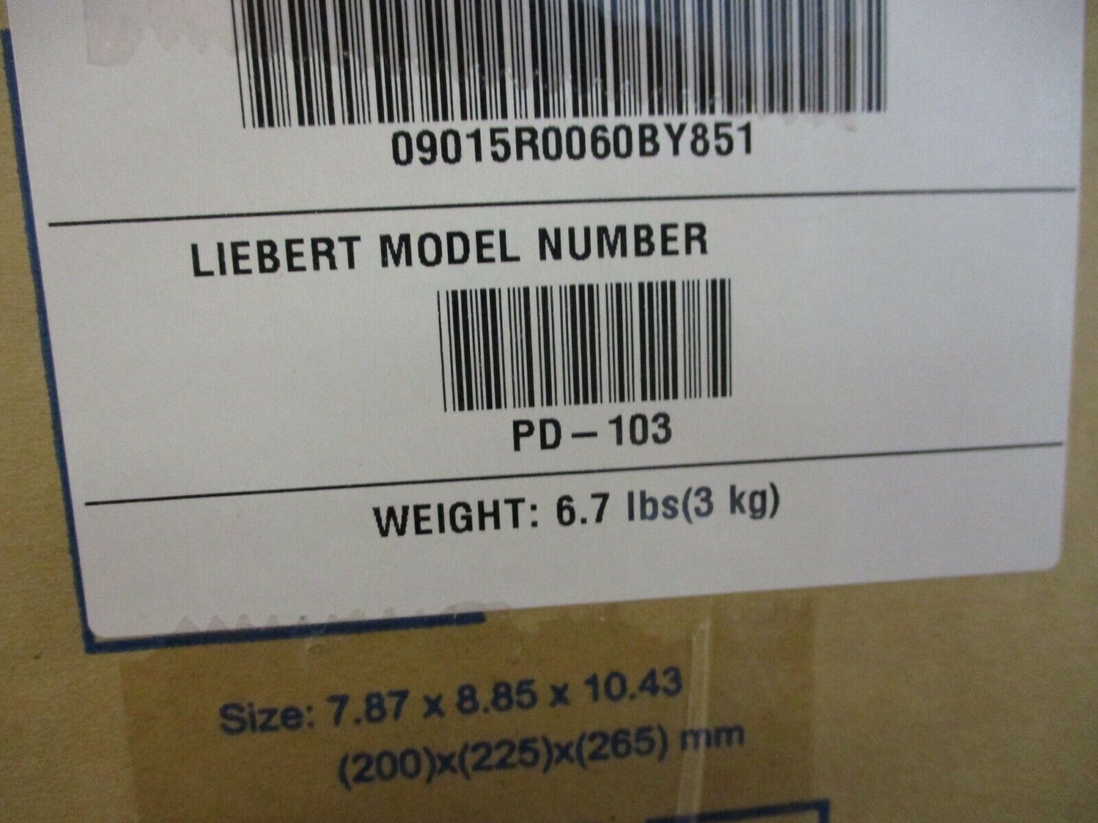 Liebert Power Backplate PD-103 New Surplus