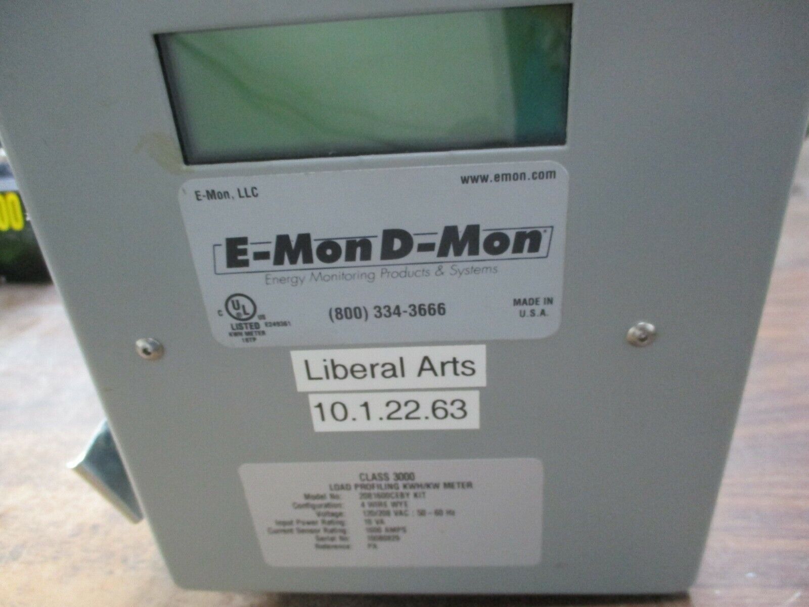 E-Mon D-Mon Class 300 Load Profiling KWH/KW Meter 2081600CEBY KIT 120/208V Used
