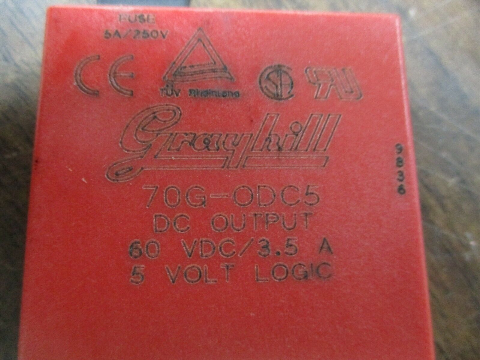 Grayhill Relay 70G-ODC5 DC Output: 60VDC/3.5A 5V Logic *Lot of 3* Used