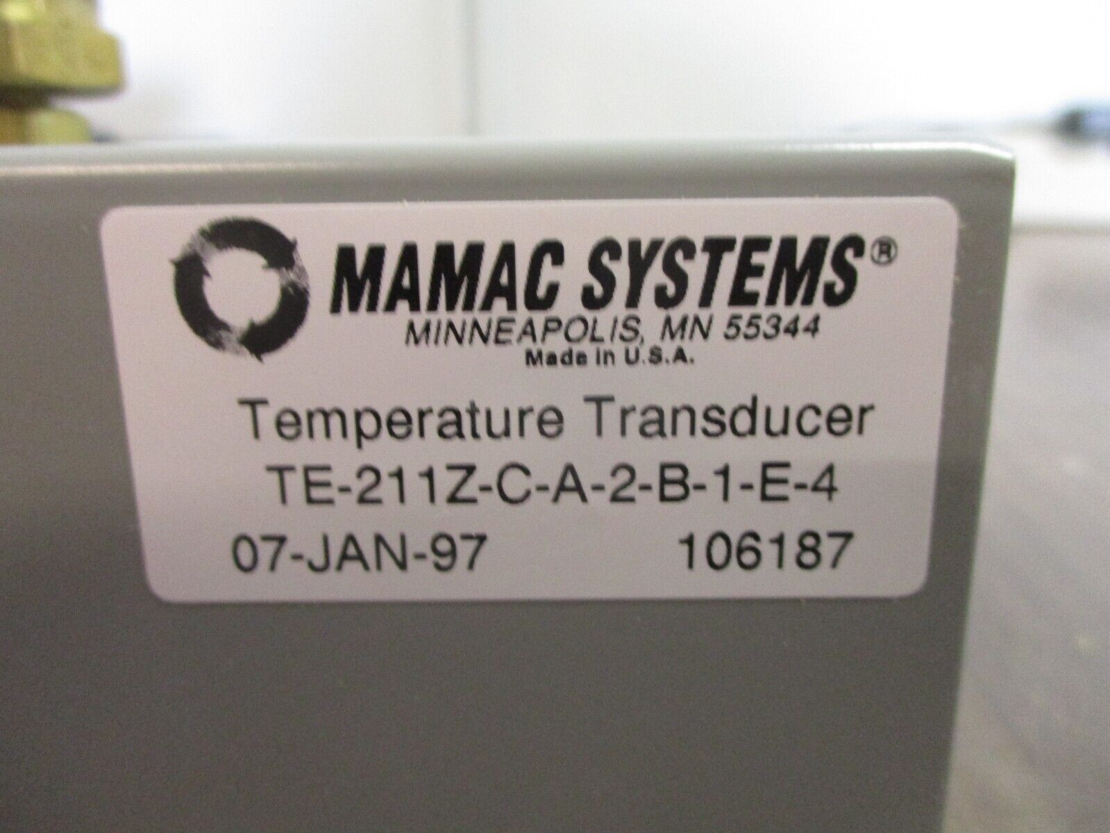 Mamac Systems Temperature Transducer TE-21 1Z-C-A-2-B-1-E-4 New Surplus