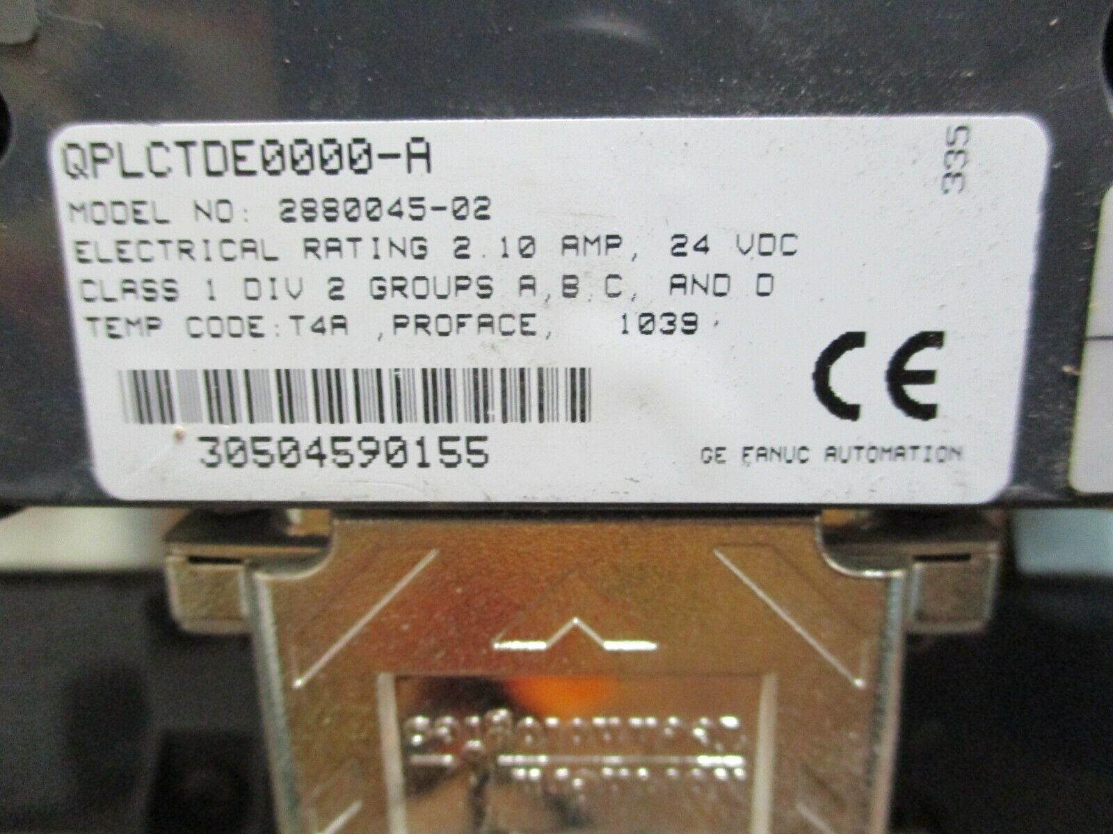 GE Fanuc Automation Quickpanel QPLCTDE0000-A 24VDC 2.1A Used