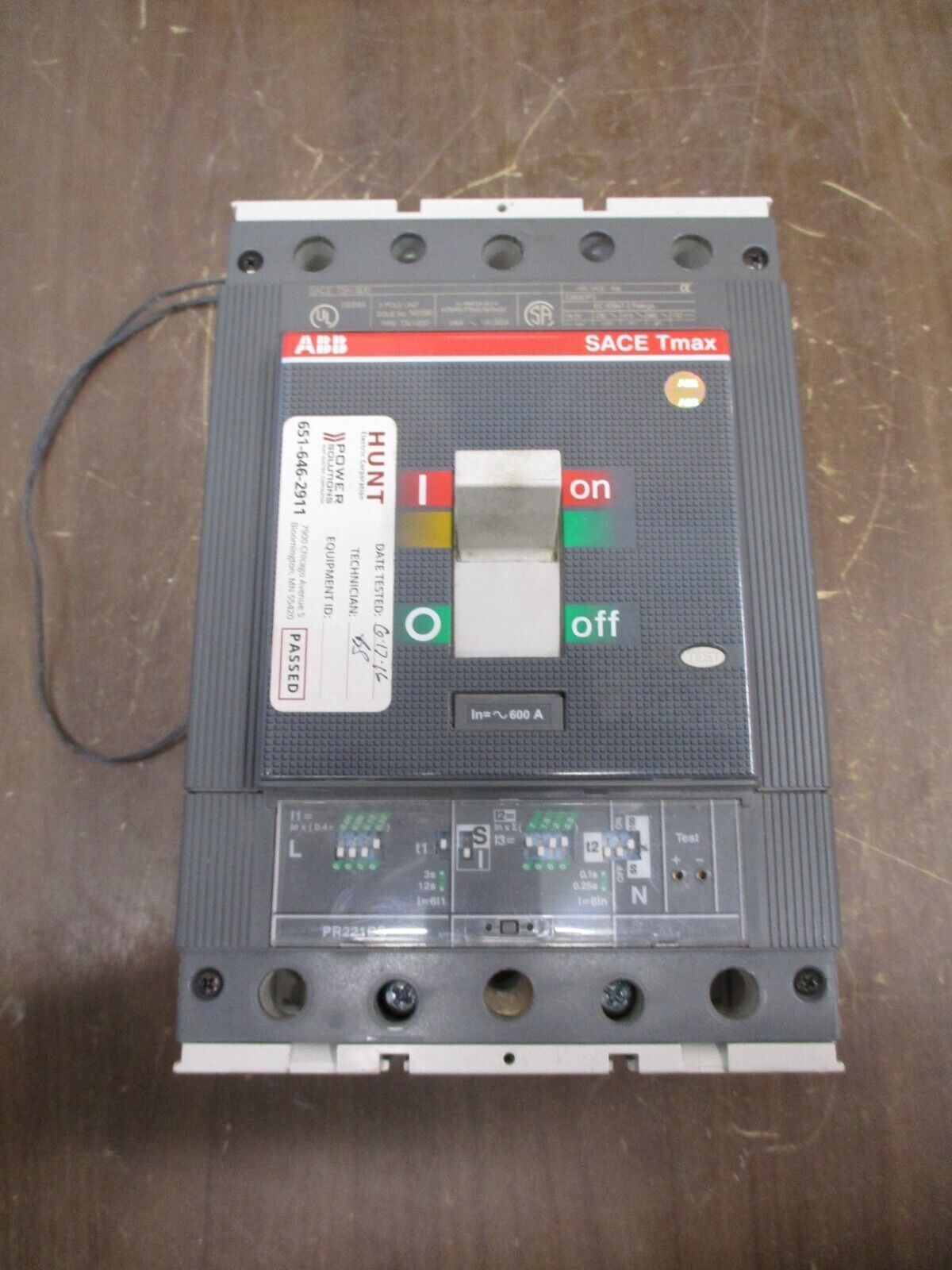 ABB SACE Tmax Circuit Breaker T5H 600 600A 600V 3P w/ PR221DS Trip *No Lugs*