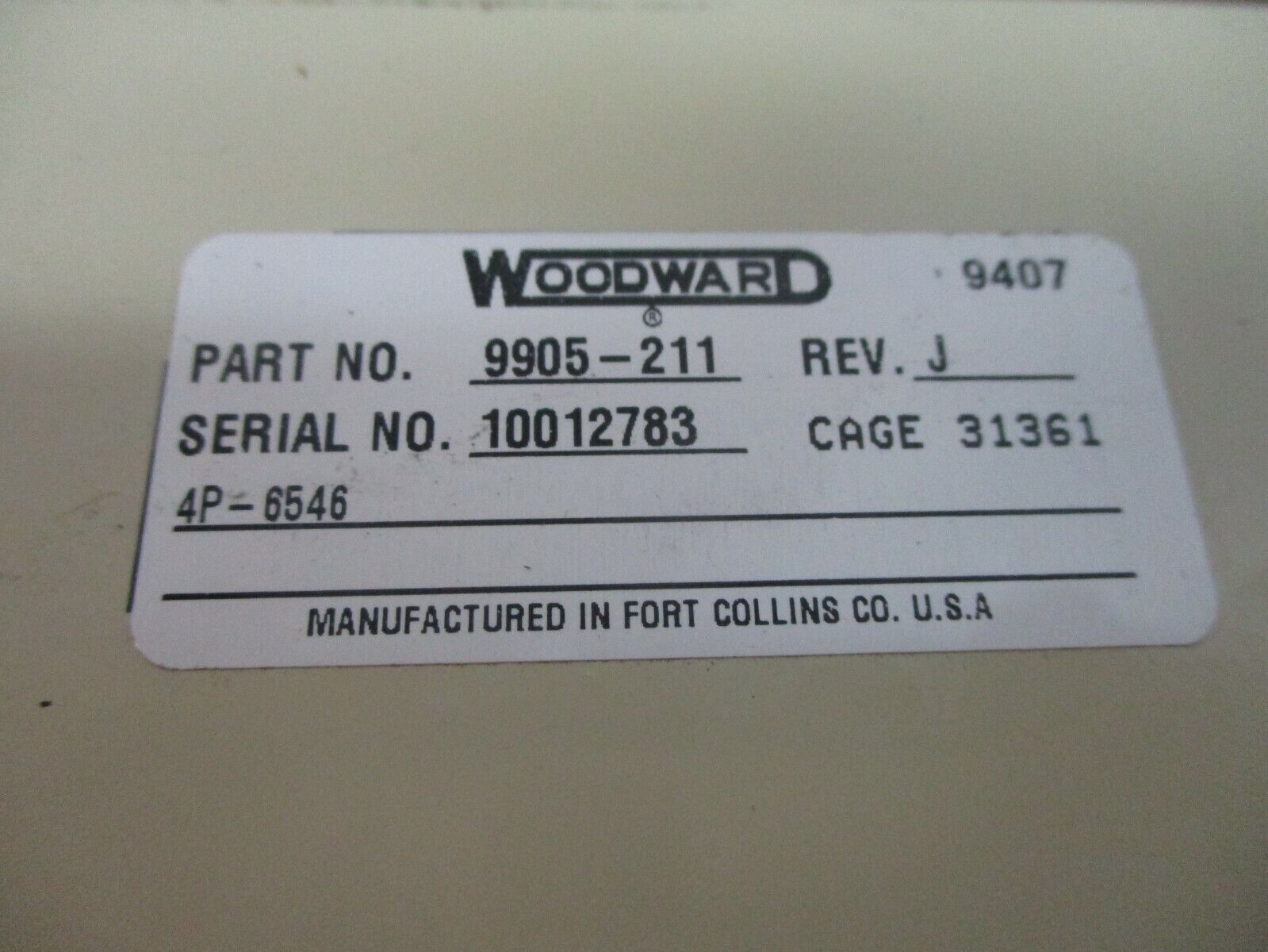 Woodward 701 Digital Speed Control 9905-211 Rev. J Used