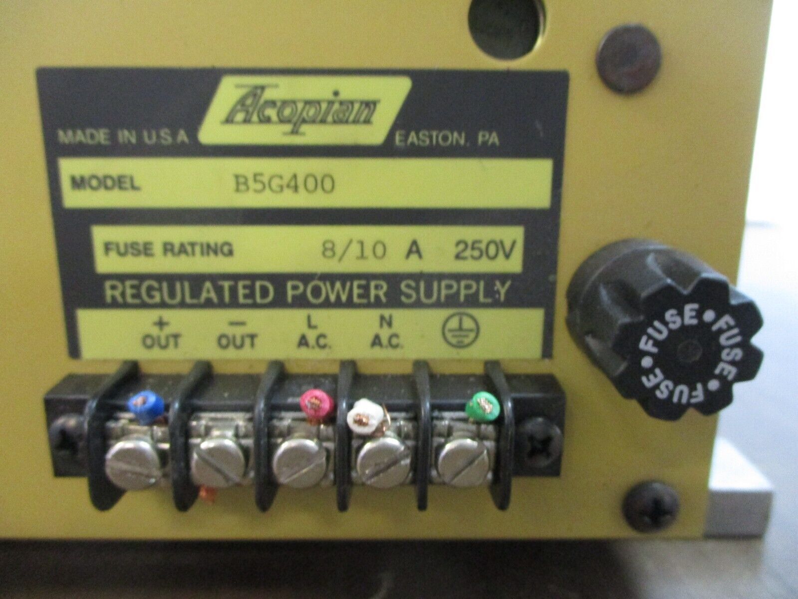 Acopian Regulated Power Supply B5G400 Used