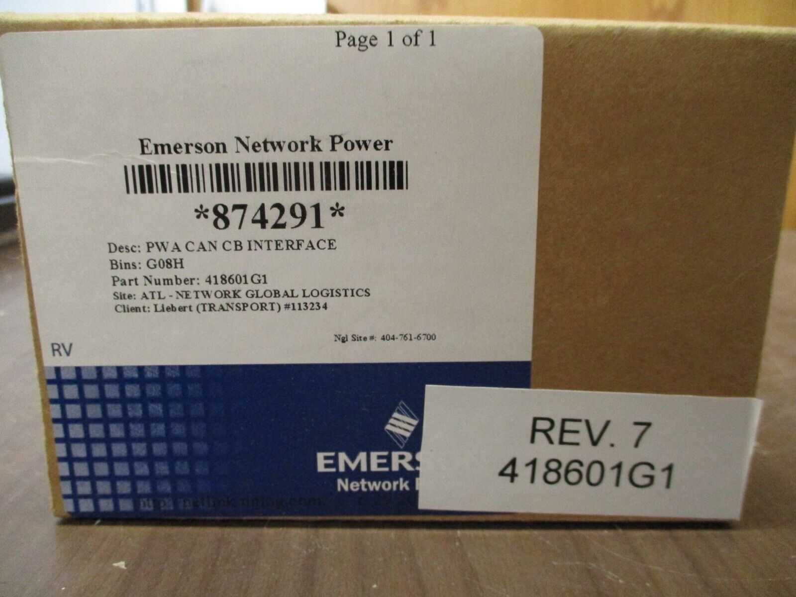 Emerson Liebert PWA CAN CB Interface Board 418601G1 Rev. 7 New Surplus