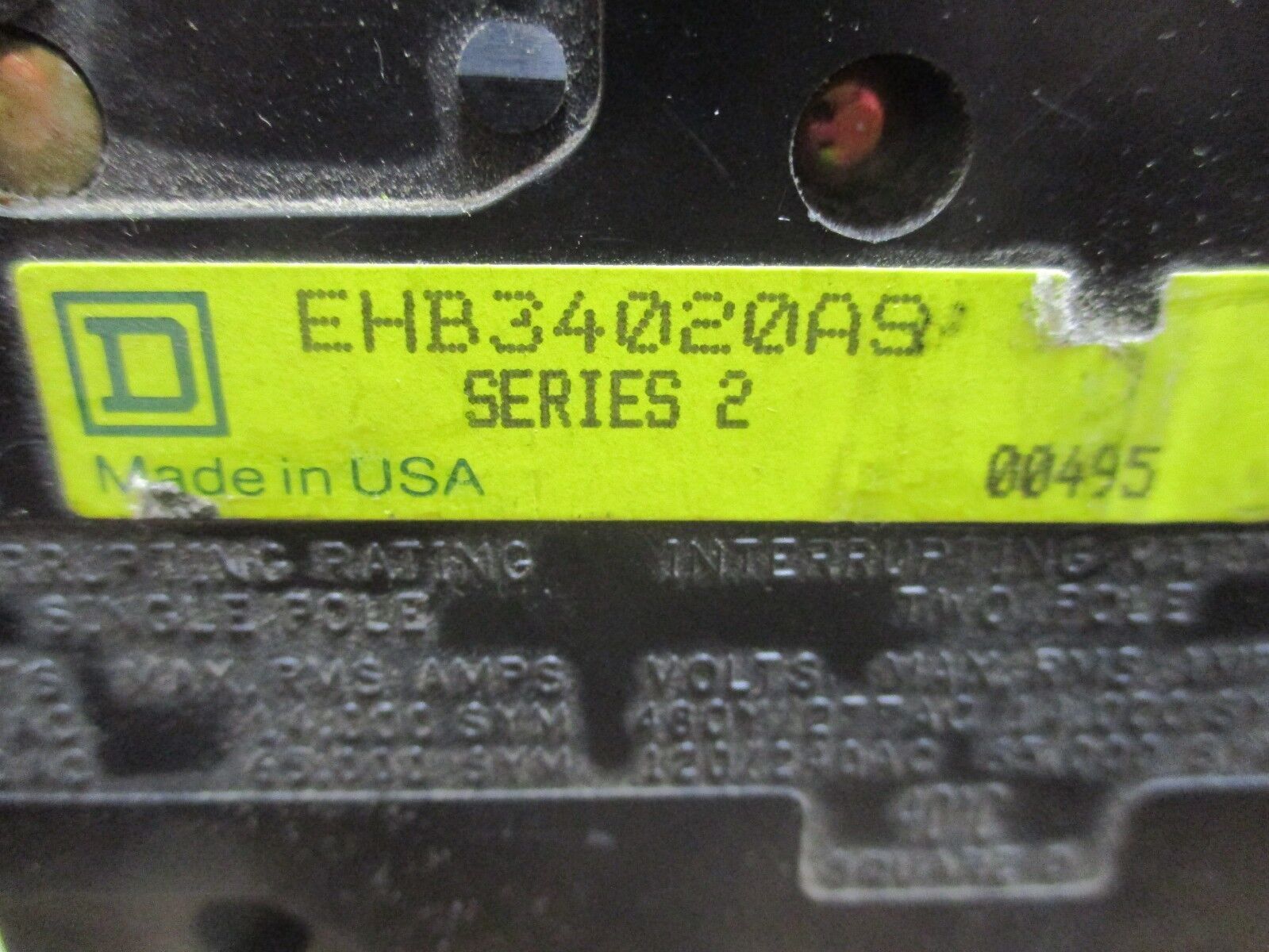 Square D PowerLink AS Remotely Operated Circuit Breaker EHB34020AS 20A Ser. 2