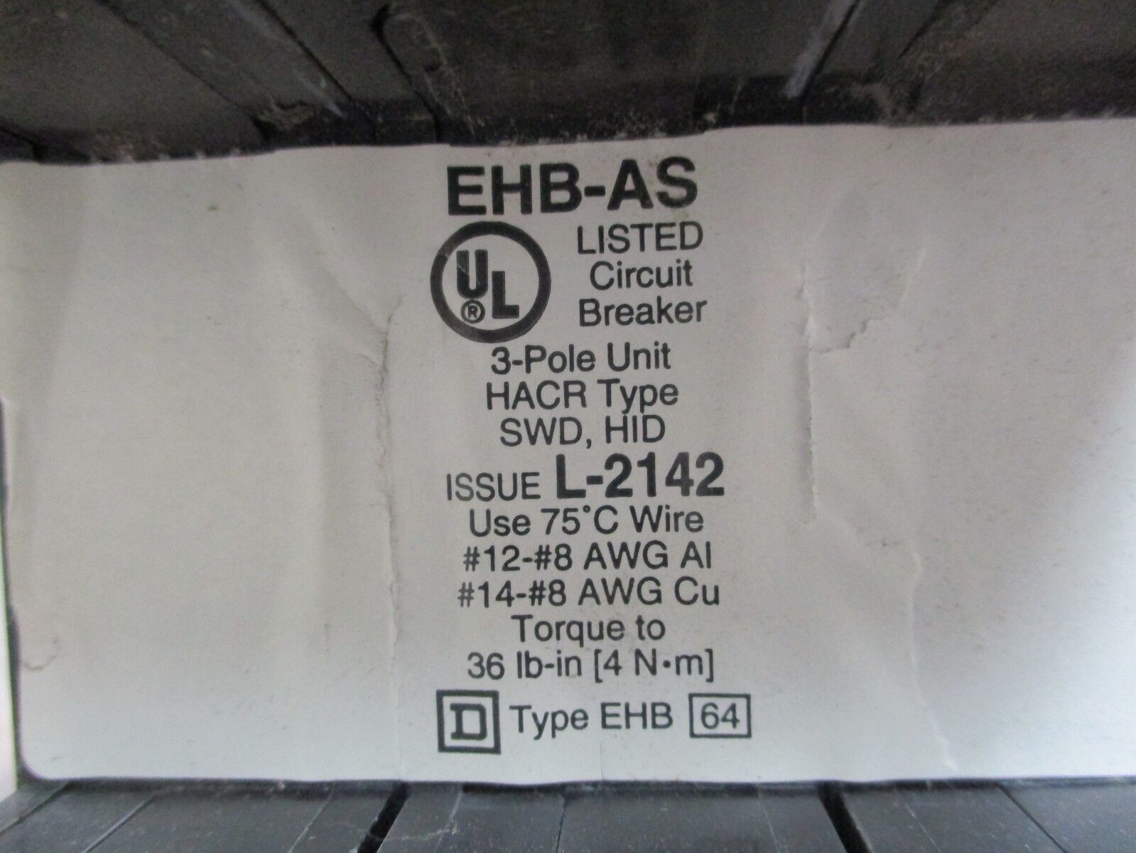 Square D PowerLink AS Remotely Operated Circuit Breaker EHB34020AS 20A Ser. 2