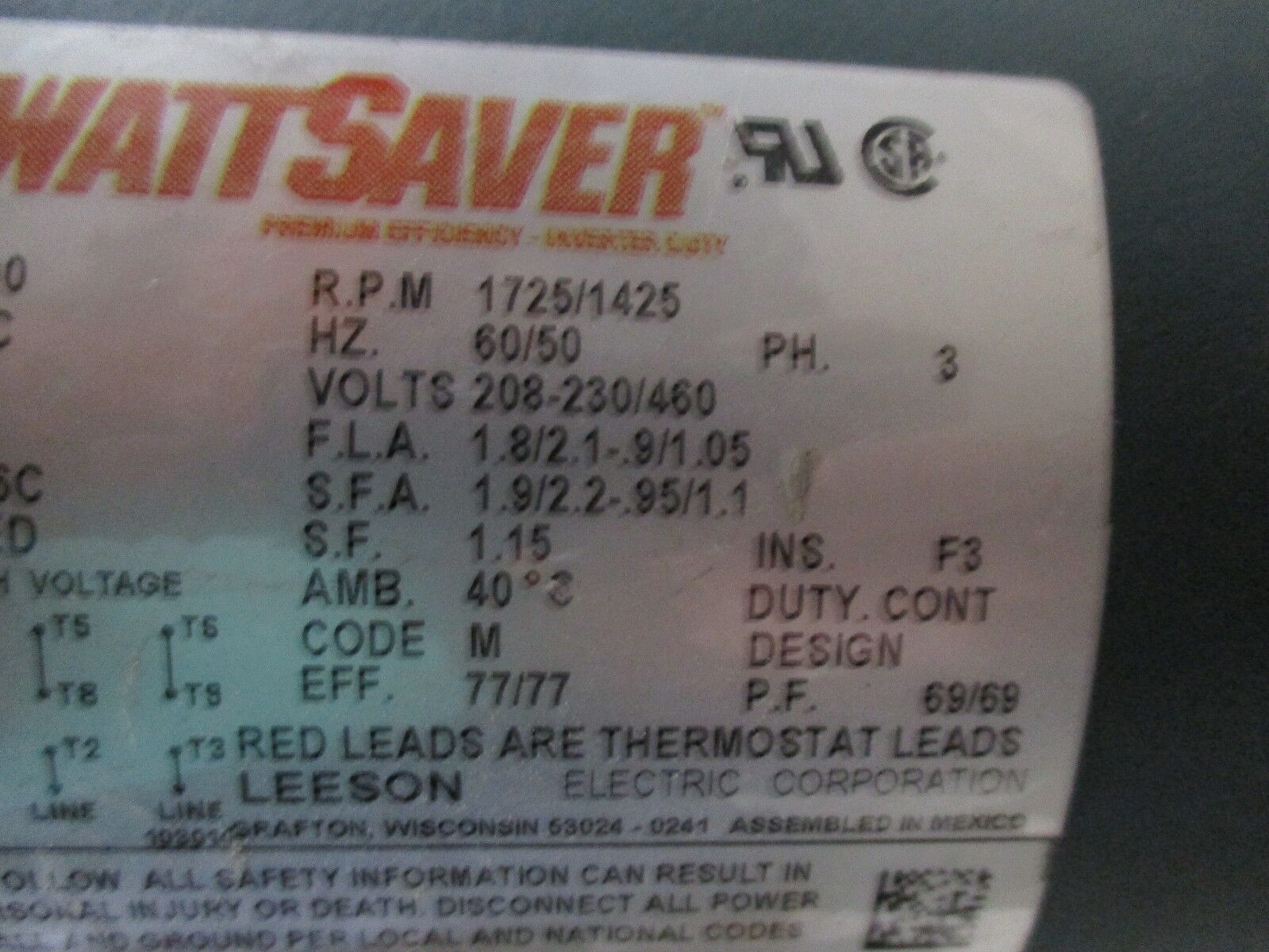 Hub City Worm Gear Reducer w/ Motor 0220-81874 Model 4505 Ratio: 2400/1 Used