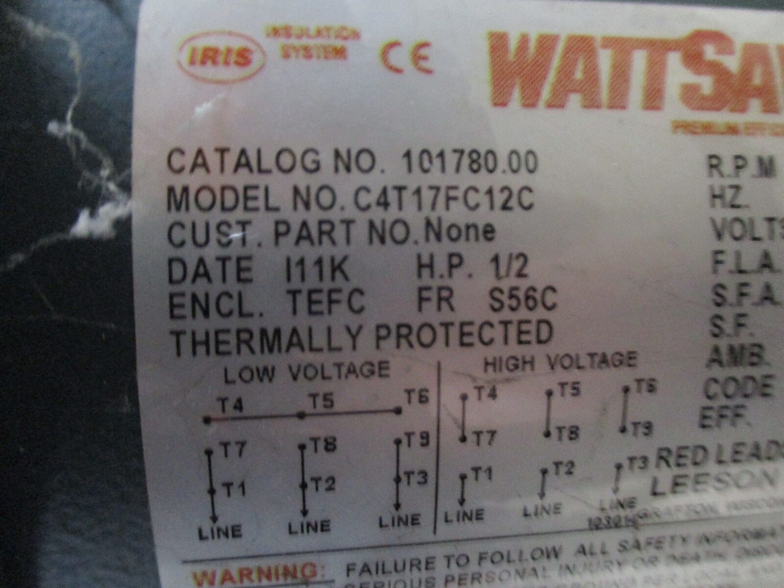 Hub City Worm Gear Reducer w/ Motor 0220-81874 Model 4505 Ratio: 2400/1 Used