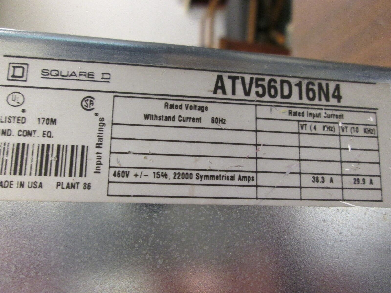 Telemecanique Altivar 56 AC Drive ATV56D16N4 20HP 3Ph Used