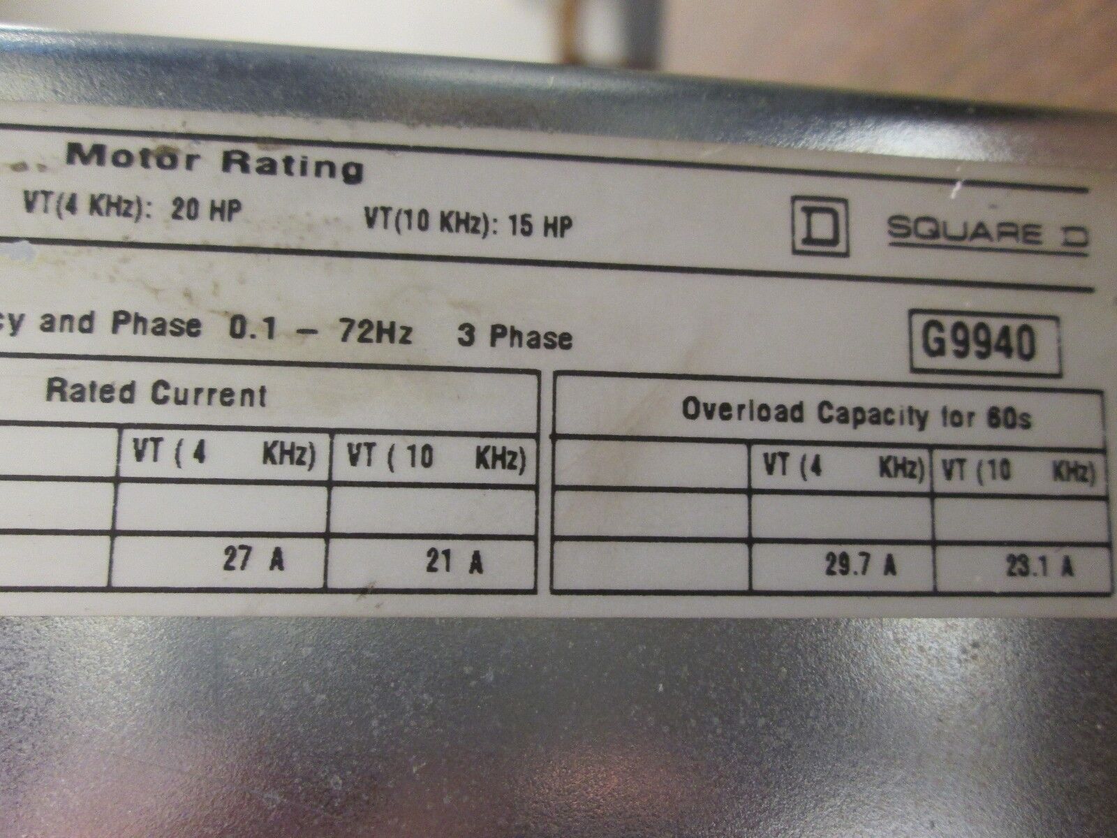 Telemecanique Altivar 56 AC Drive ATV56D16N4 20HP 3Ph Used
