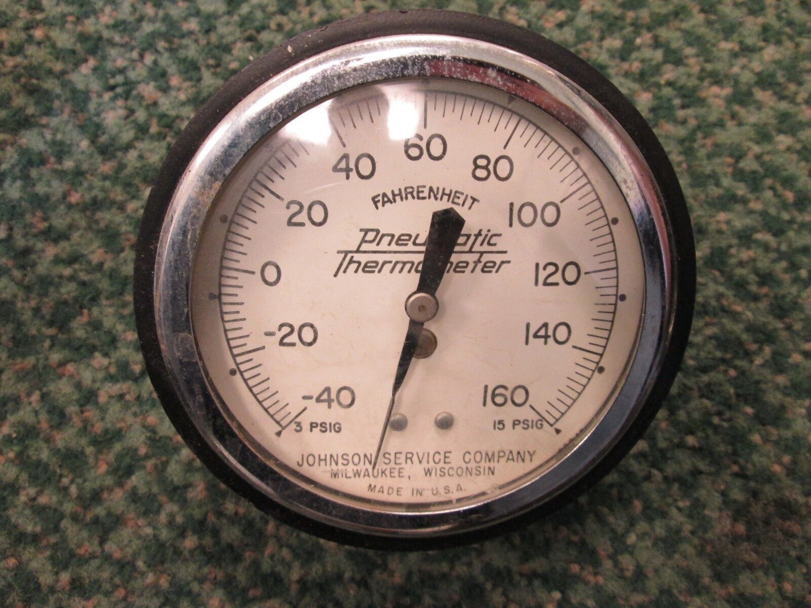 Johnson Controls Pneumatic Thermometer T5502 23 Range -40 to 160F 3-15 PSIG Used