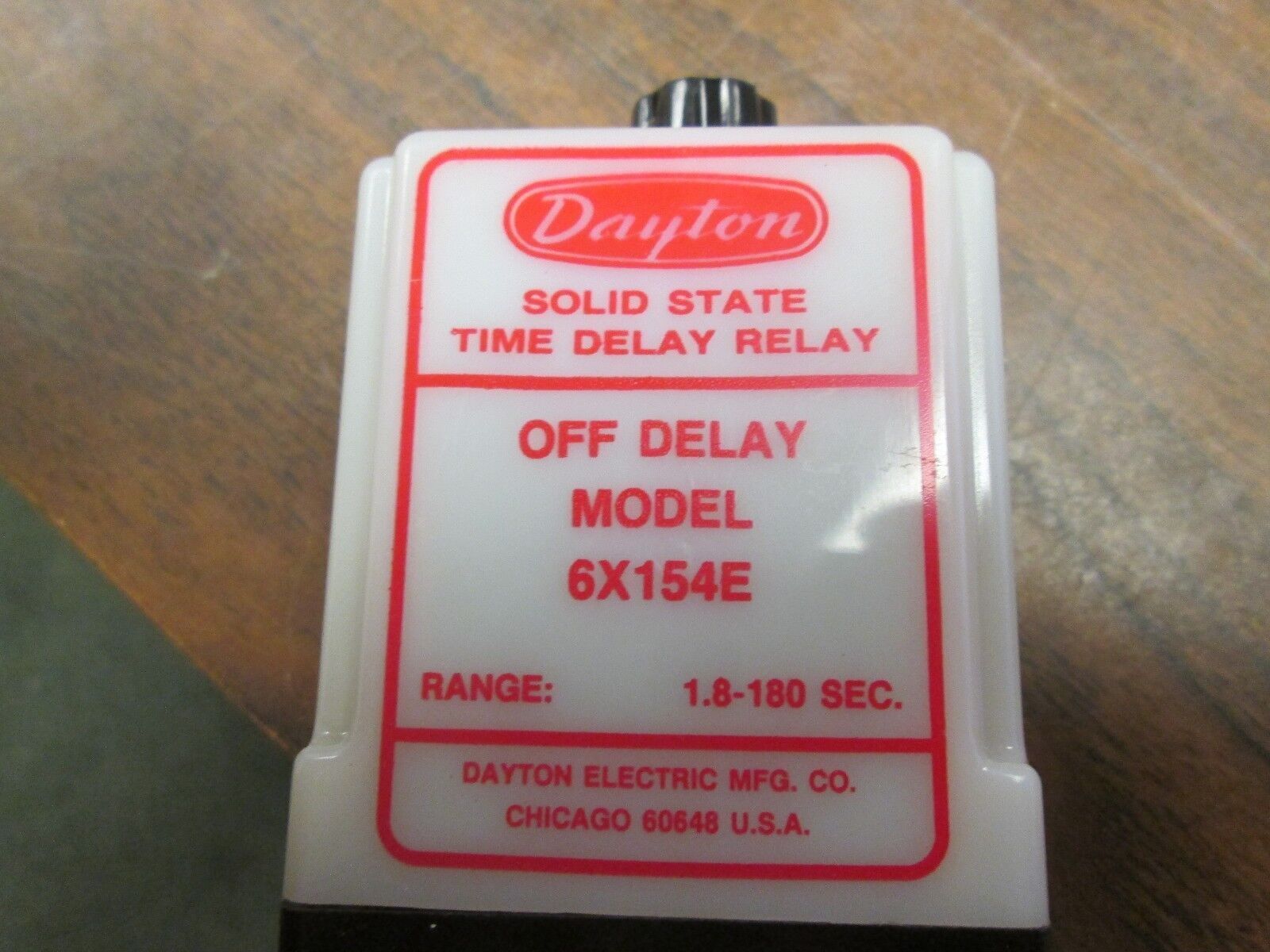 Dayton Time Delay Relay 6X154E Range: 1.8-180 sec Used