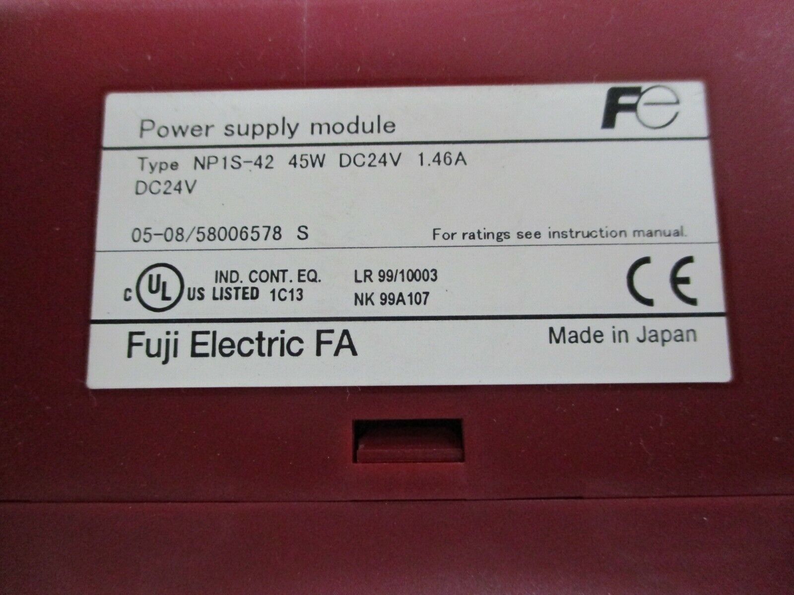 Fuji Electric Power Supply Module NP1S-42 45W 24VDC 1.46A Used