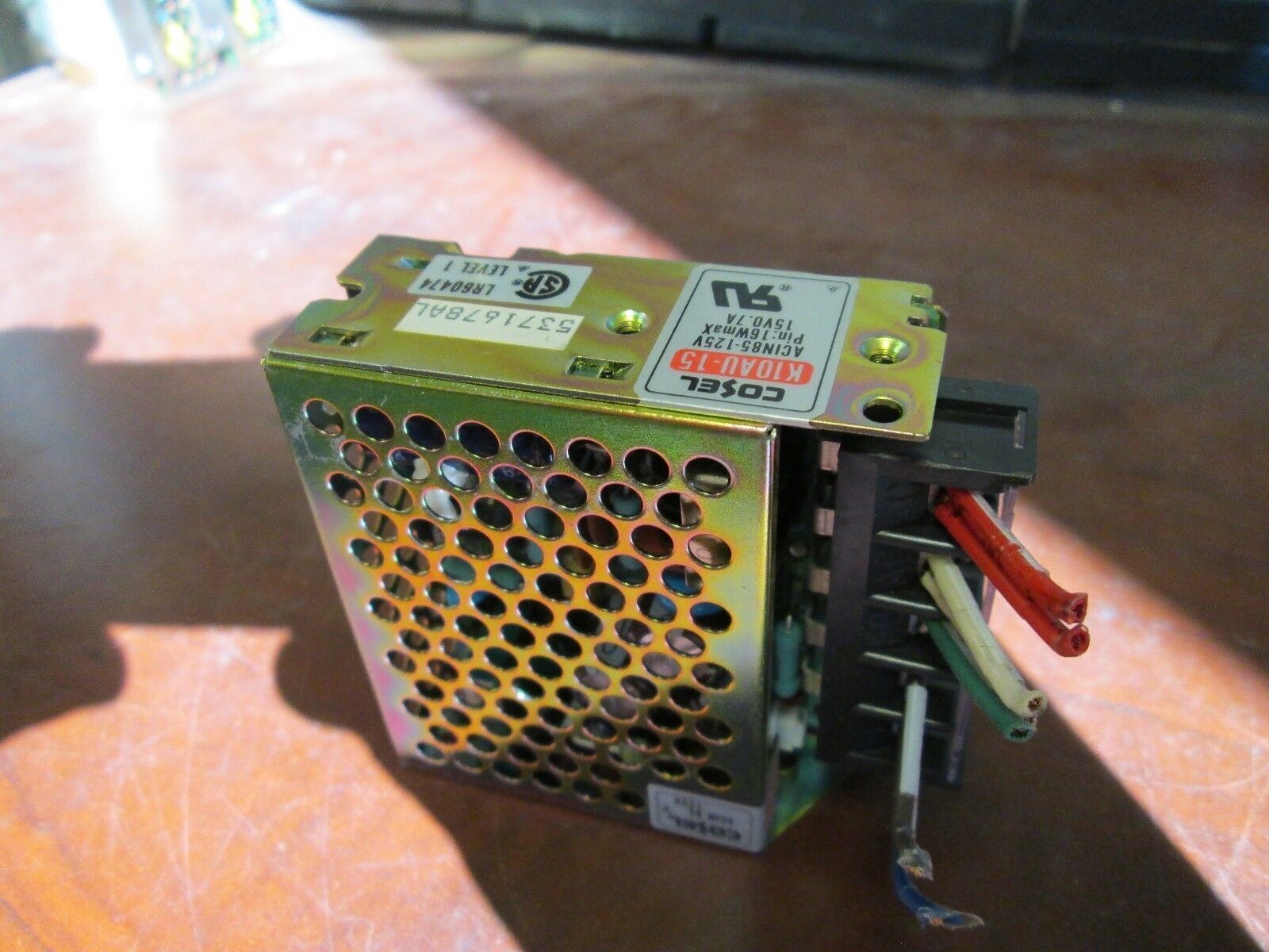 Cosel Power Supply K10AU-15 Input: 85-125VAC Output: 15V 0.7A Used