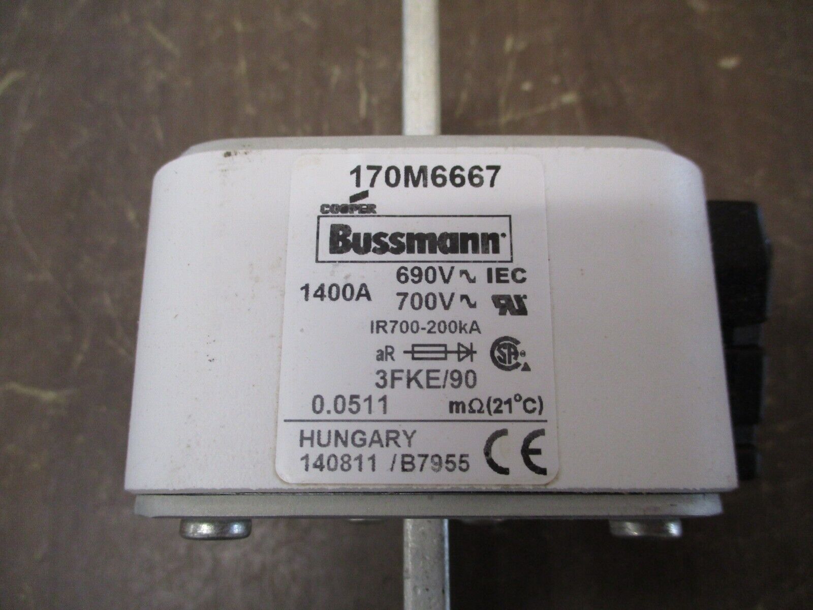 Cooper Bussmann Fuse 170M6667 1400A 690V New Surplus
