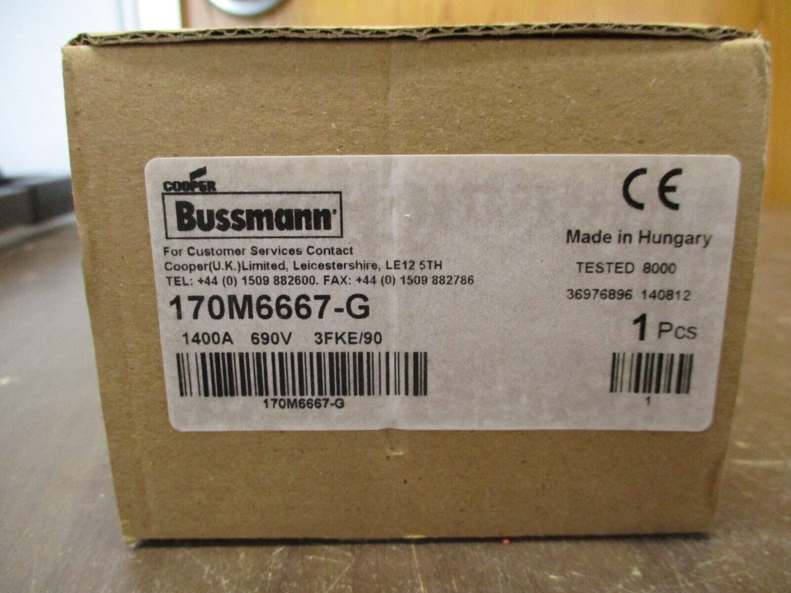 Cooper Bussmann Fuse 170M6667 1400A 690V New Surplus