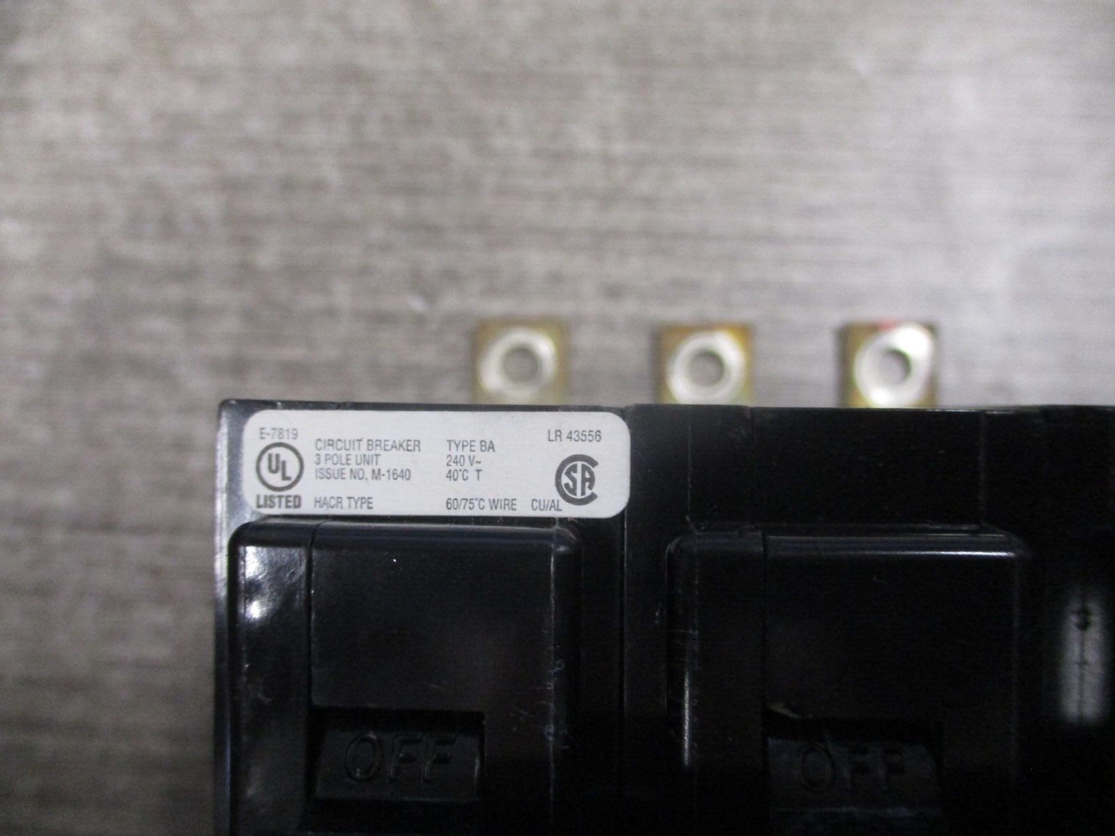 Eaton Type BA Circuit Breaker BAB3050H 50A 240V 3P Used