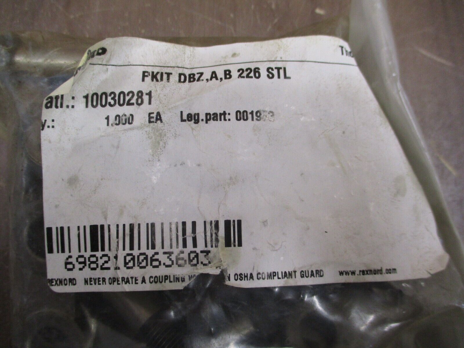 Rexnord Coupling Bolt Kit 10030281 New Surplus