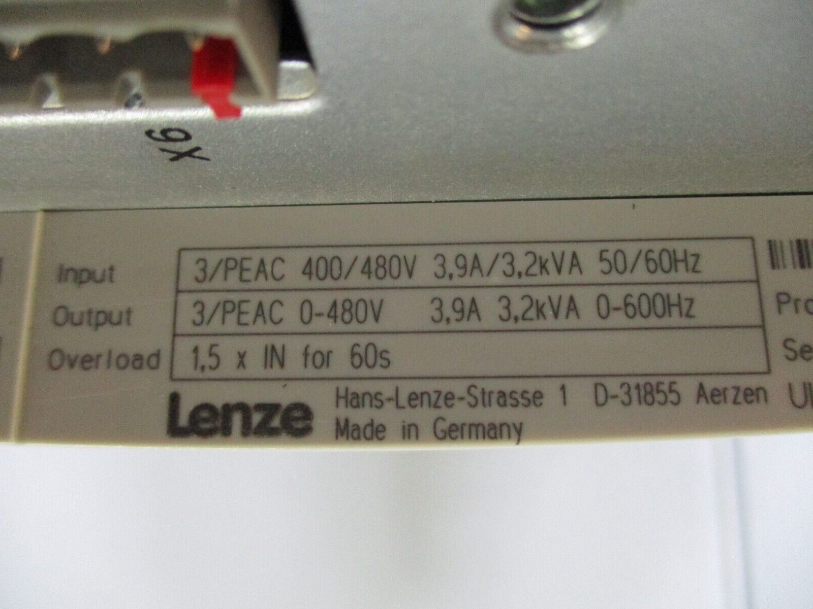 Lenze Servo Drive EVF9323-EV *Missing X7 Port* Used