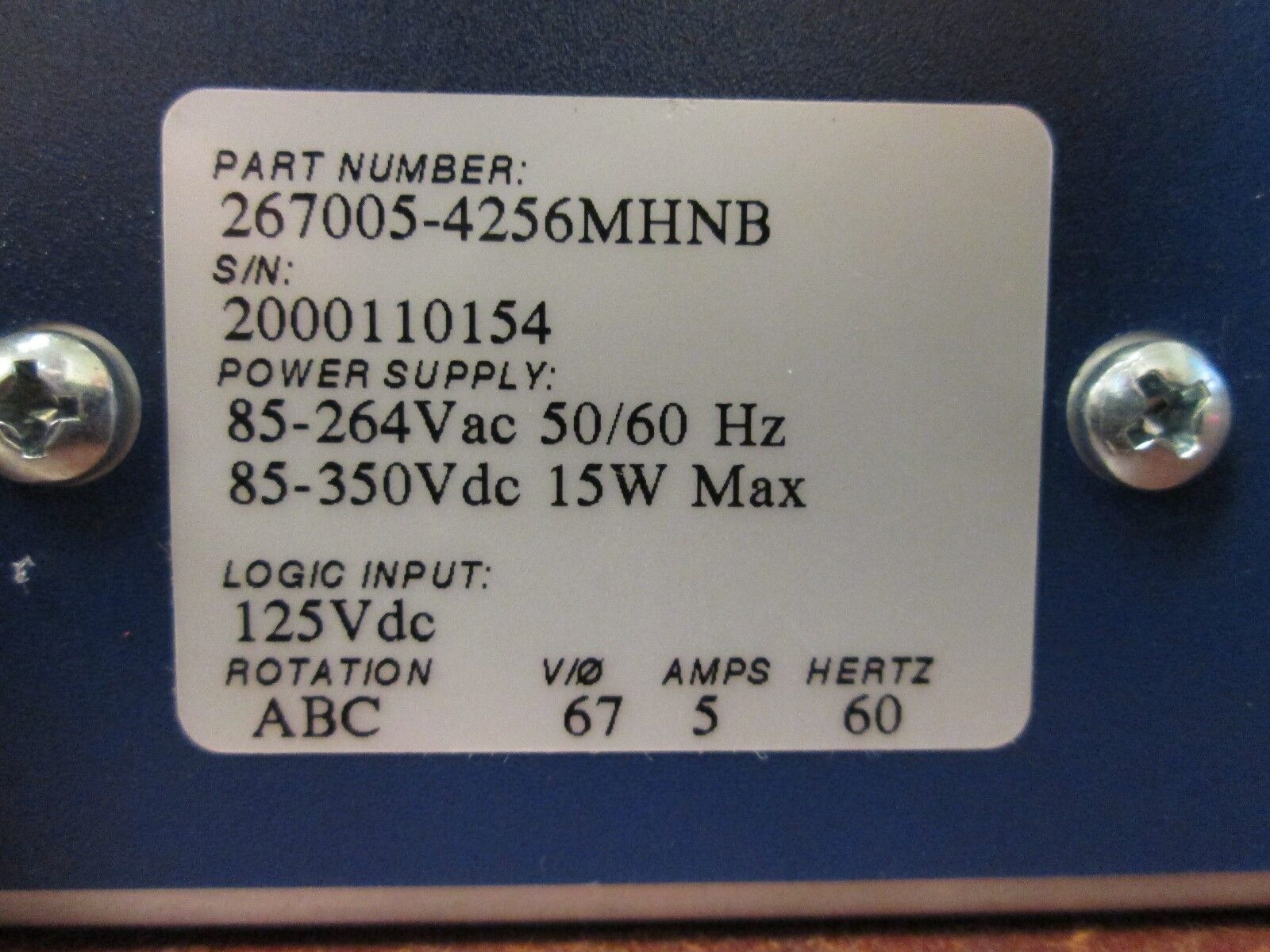 SEL SEL-267 Directional Overcurrent Relay 267005-4256MHNB Used