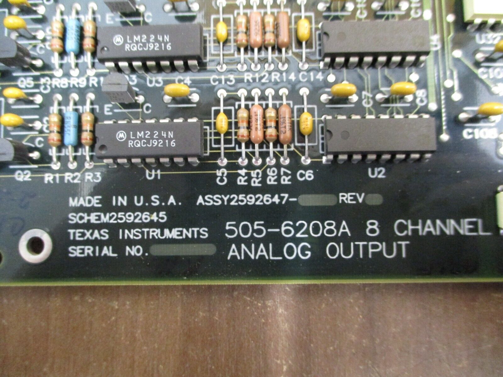 Texas Instruments Analog Output Module 505-6208A 8-Ch Used