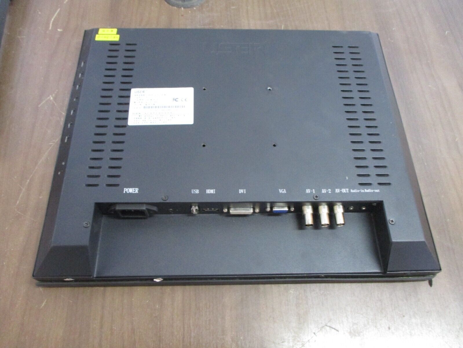 User CCTV LCD Monitor US-M1901P 19" 100-240VAC *No Power Cord* Used