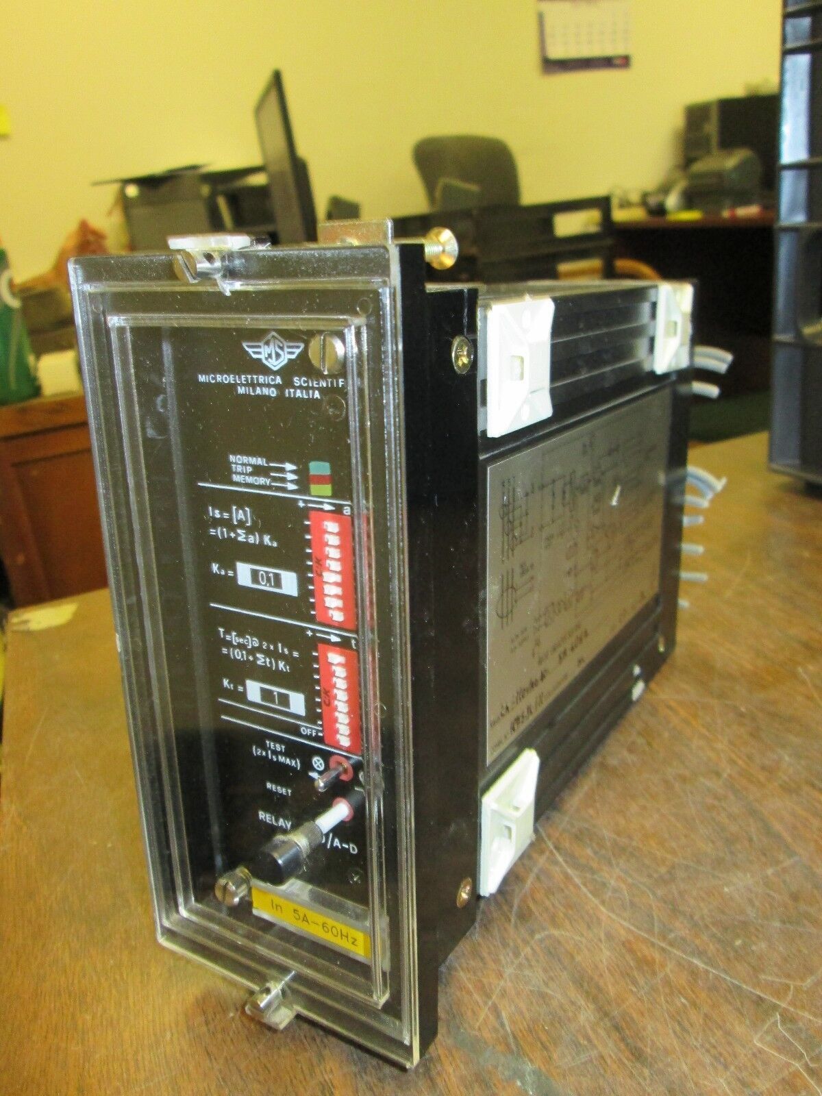 Microelettrica Scientifica Ground Fault Current Relay UB0/A-D 5A 60Hz Used