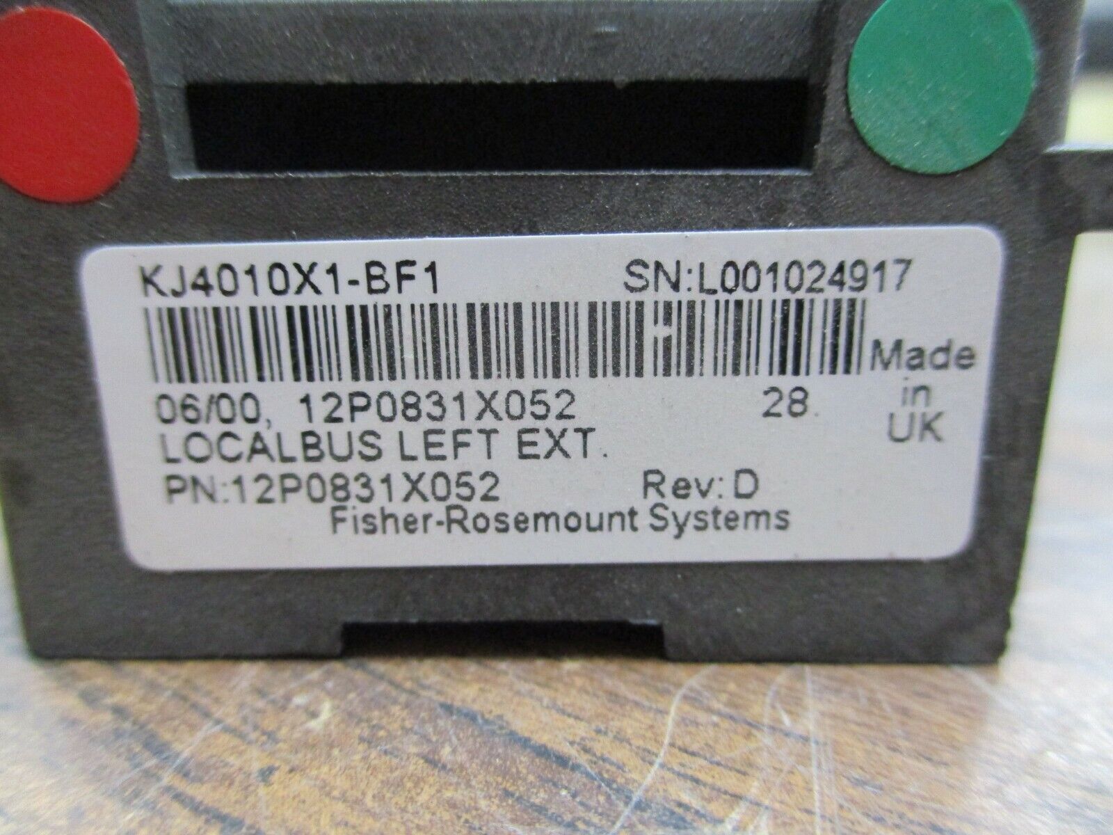 Emerson KJ4010X1-BF1 Localbus Left Ext. 12P0831X052 Rev. D Used