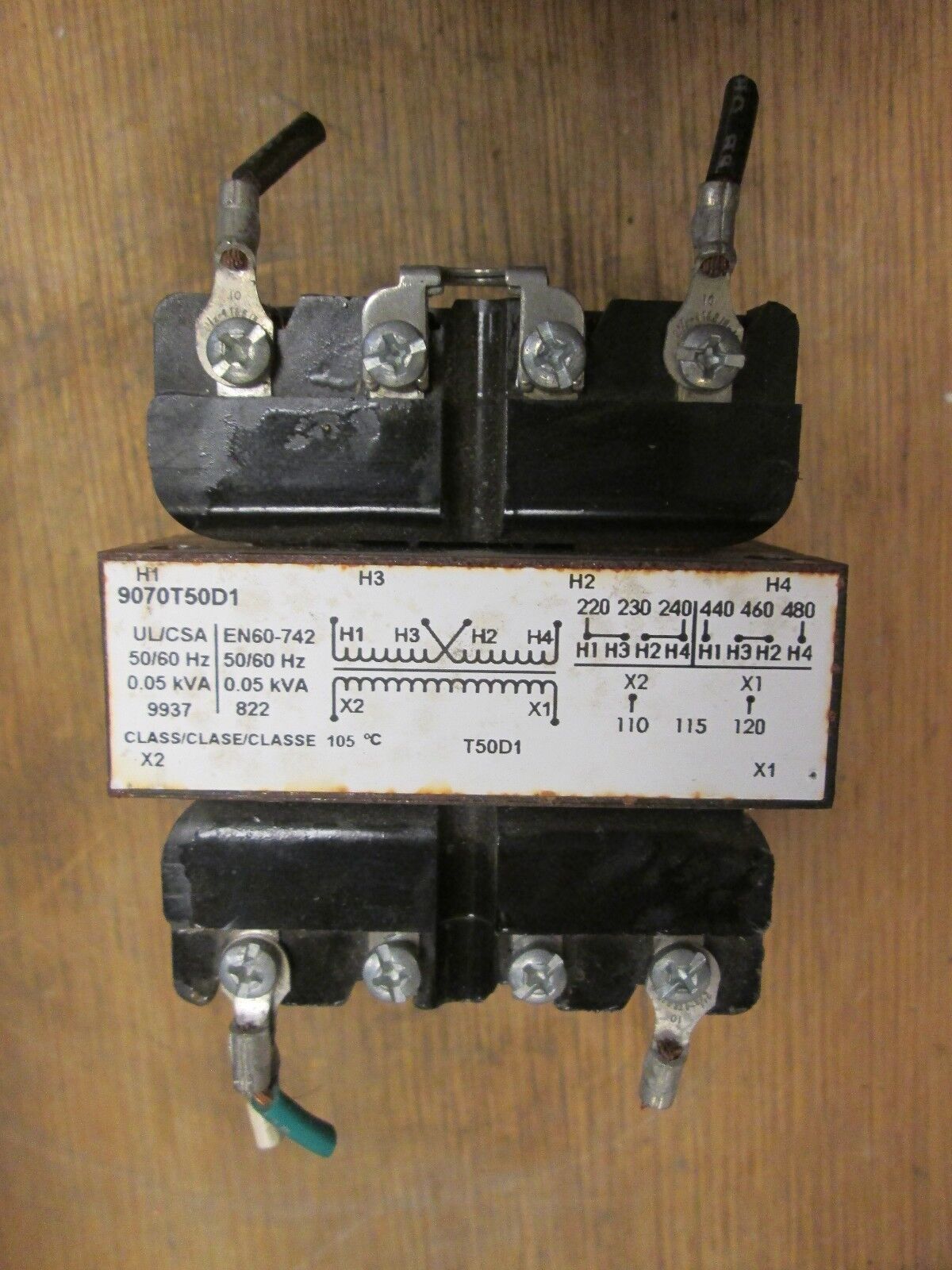 Square D Industrial Control Transformer 9070T50D1 0.05KVA 50/60Hz Used
