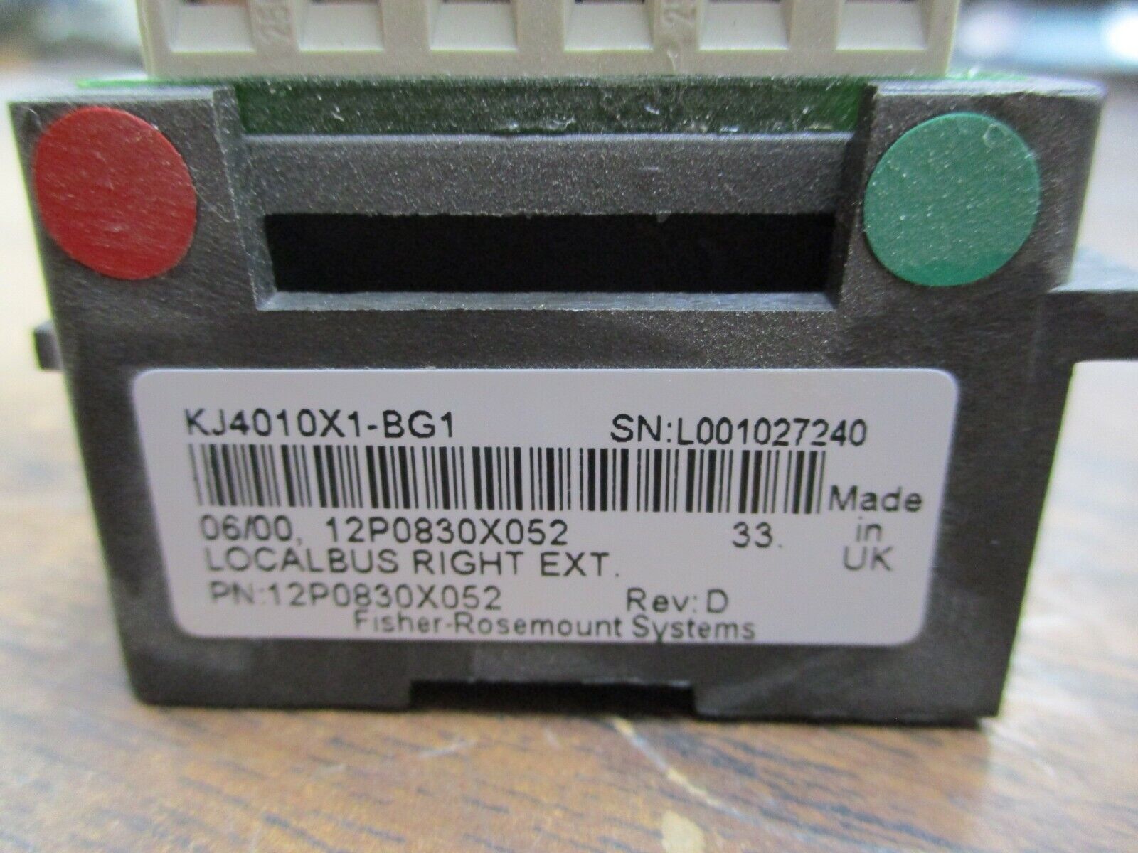 Emerson KJ4010X1-BF1 Localbus Right Ext. 12P0830X052 Rev. D Used