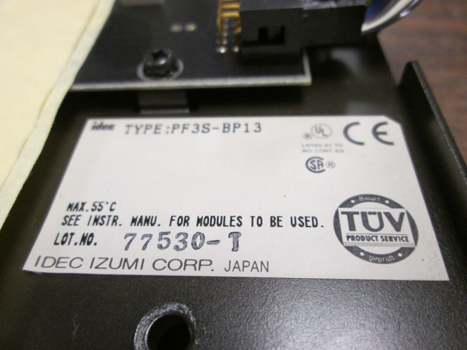 IDEC I/O Chassis w/ Cable PF3S-BP13 3-Slot Lot of 2 Used