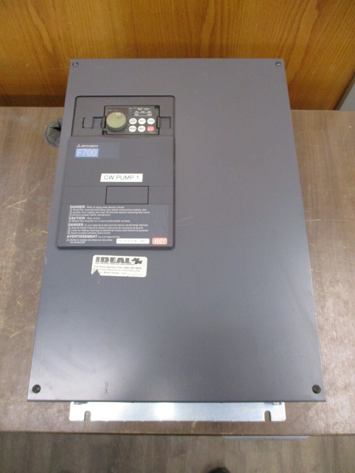 Mitsubishi F700 AC Drive FR-F740-00770-NA 50HP 3Ph w/ Keypad Used
