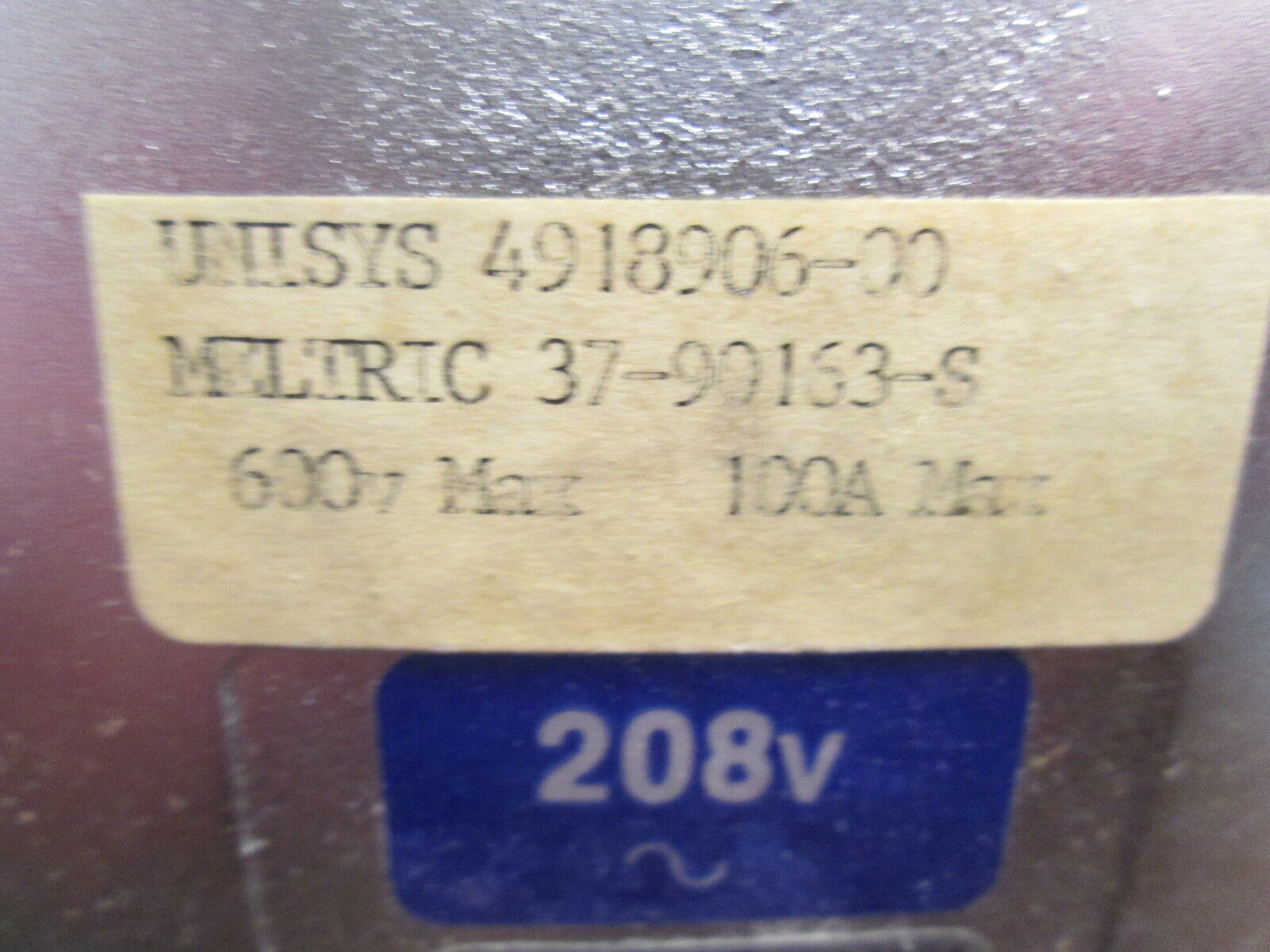 Meltric Receptacle w/ Base 37-90163-S 100A 600V New Surplus