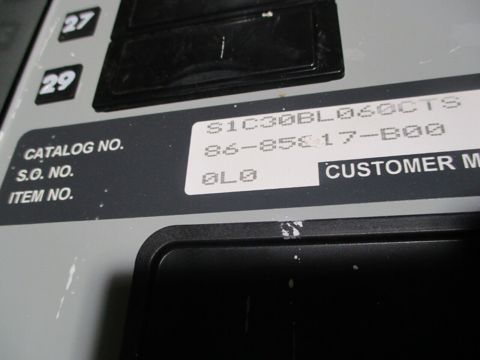 Siemens S1 Main Breaker Panel S1C30BL060CTS, 60A 3P Main 3Ph 4W 30 Circuit Used