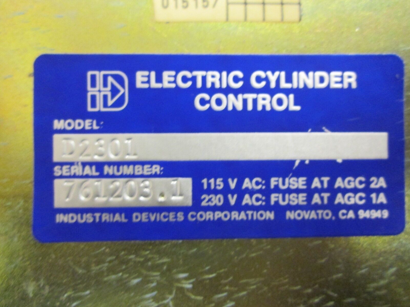 Industrial Devices Electrical Cylinder Control D2301 Used