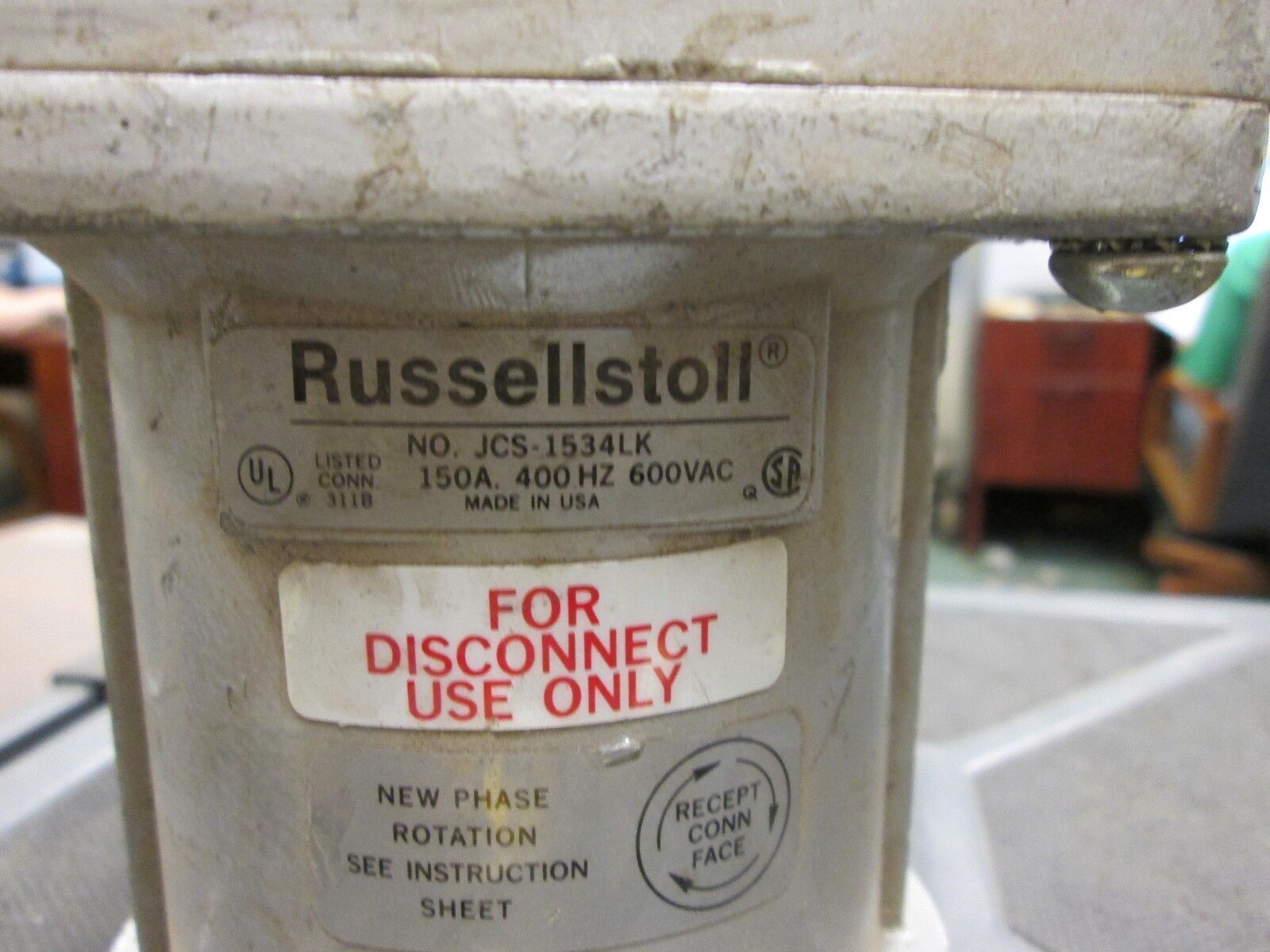 RussellStoll Connector JCS1534LK 150A 600V 4W 400Hz