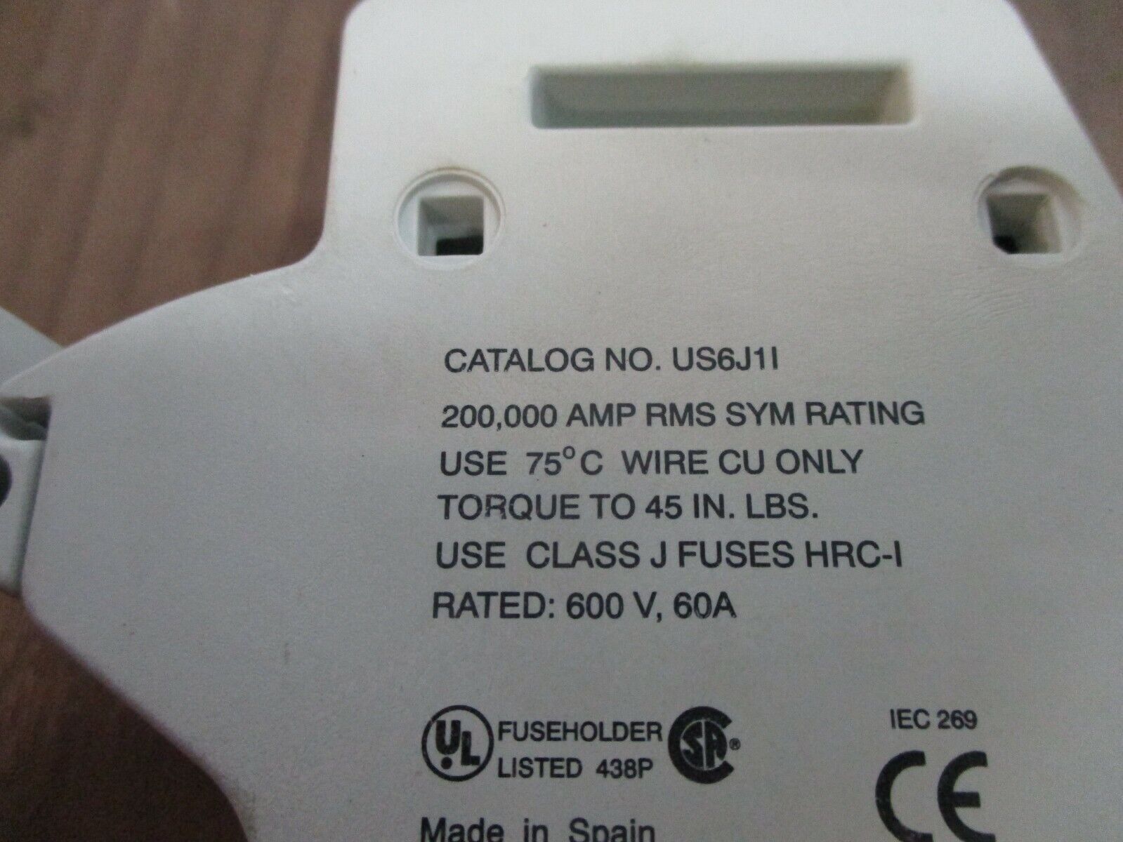 Gould Ultrasafe Fuse Holder US6J1I 60A 600V 1P *Lot of 3* Used