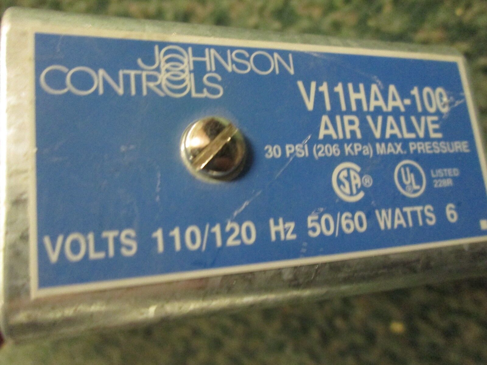 Johnson Controls Air Valve V11HAA-100 110/120V 50/60Hz 6W 30PSI Max Used