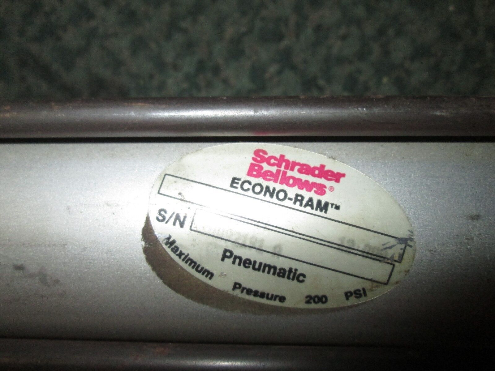 Schrader Bellows Econo-Ram Pneumatic Cylinder EHPR111321 200 PSI Used